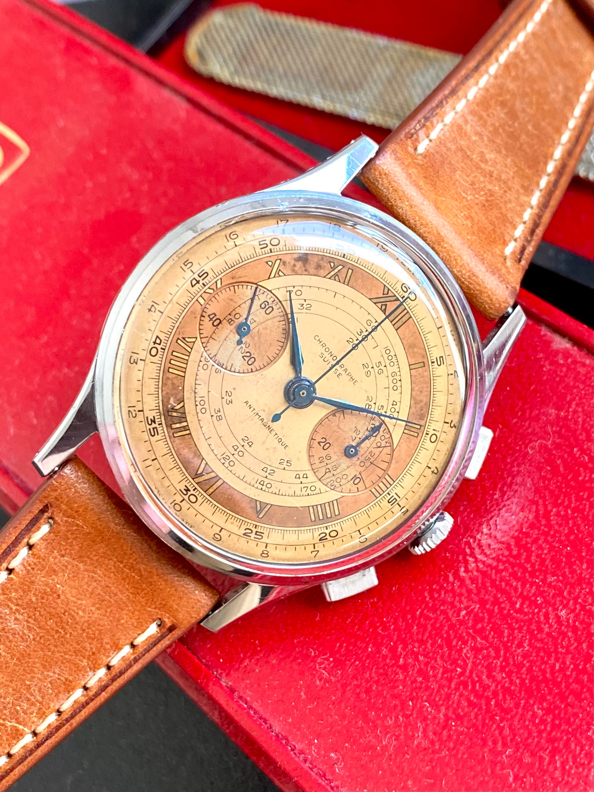 Chronometer Landeron 39 Stainless Steel 1940s - Gisbert A. Joseph Watches Chronometer Landeron 39 Stainless Steel 1940s - Gisbert A. Joseph Watches