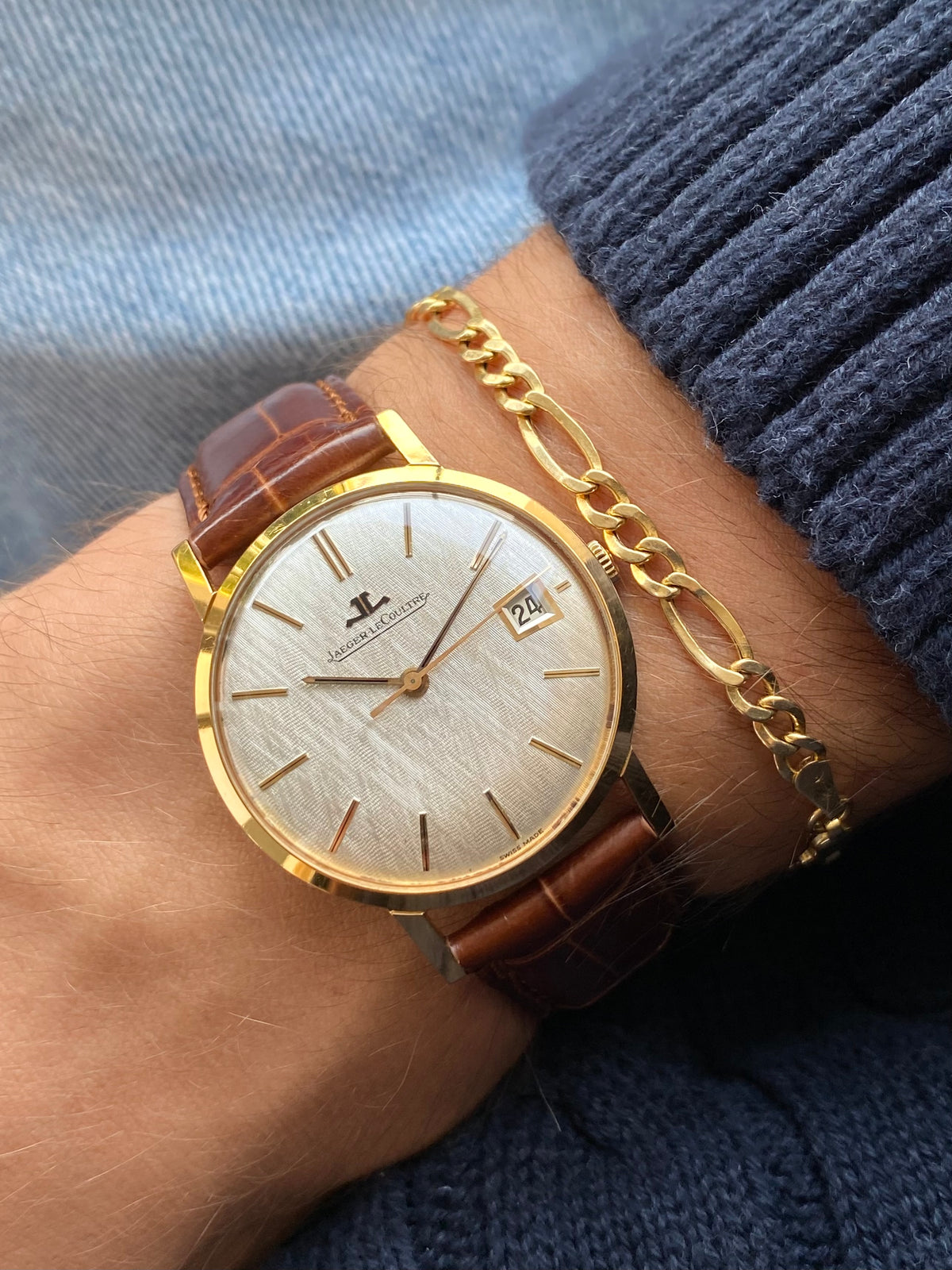 Jaeger-LeCoultre Extra Plate Cadran LIN Cal. 886 - Montre Suisse Vintage Mécanique 1960