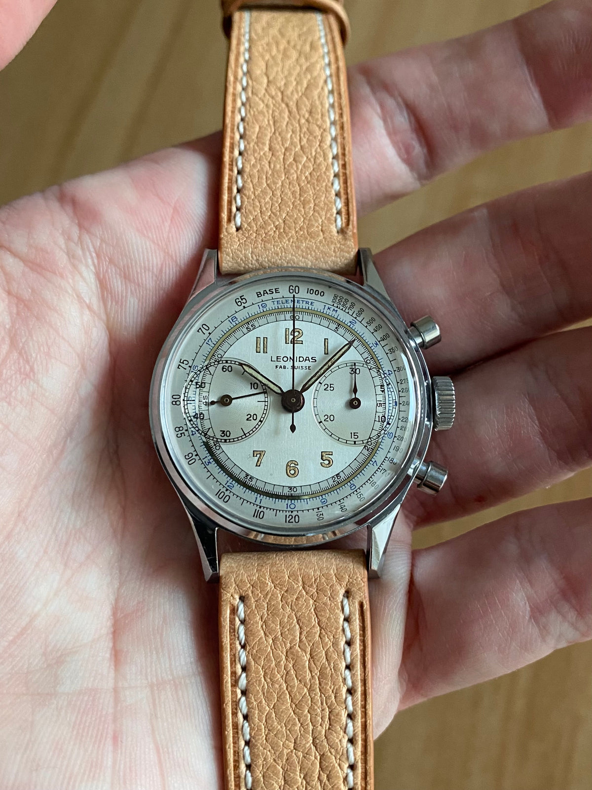 Leonidas Fab. Suisse Chronographe Landeron 48 - Pré Heuer Montre Vintage Mécanique 1940