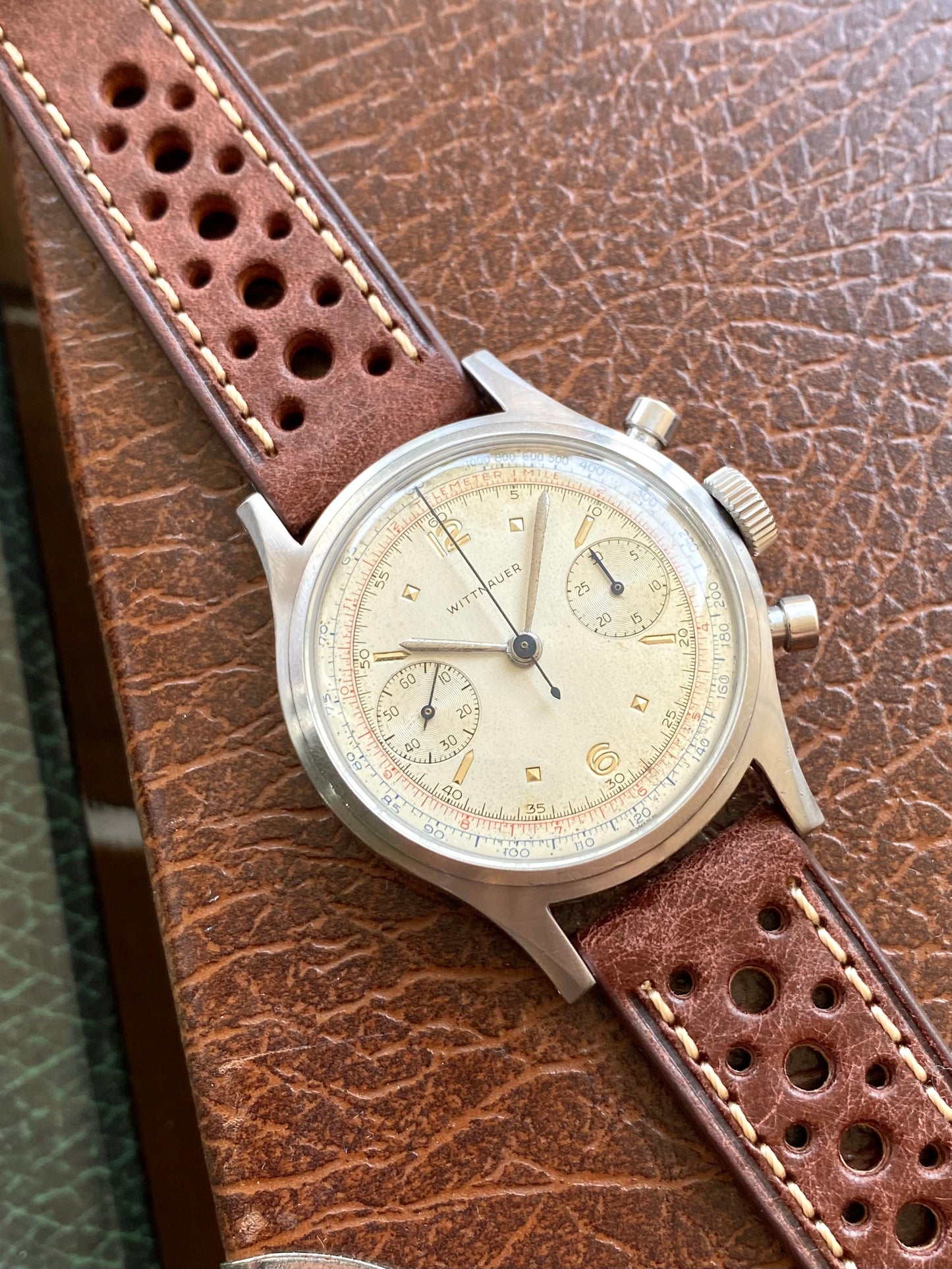 Wittnauer MultiScale Chronograph - Montre Vintage Mécanique Acier - Venus 188 - Aviation Militaire 1940