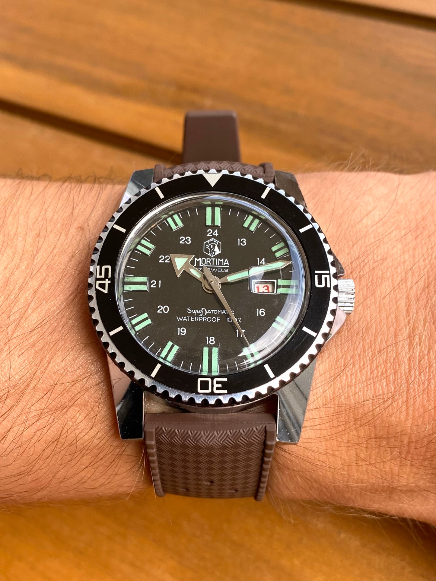 Mortima SuperDatomatic Montre Vintage Française Mécanique Diver Plongée 1970