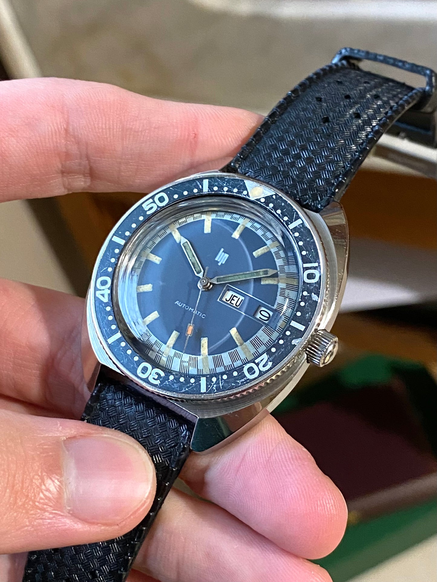 LIP Diver Automatic Jour/Date 41mm Oversize Montre Vintage de Plongée 1960