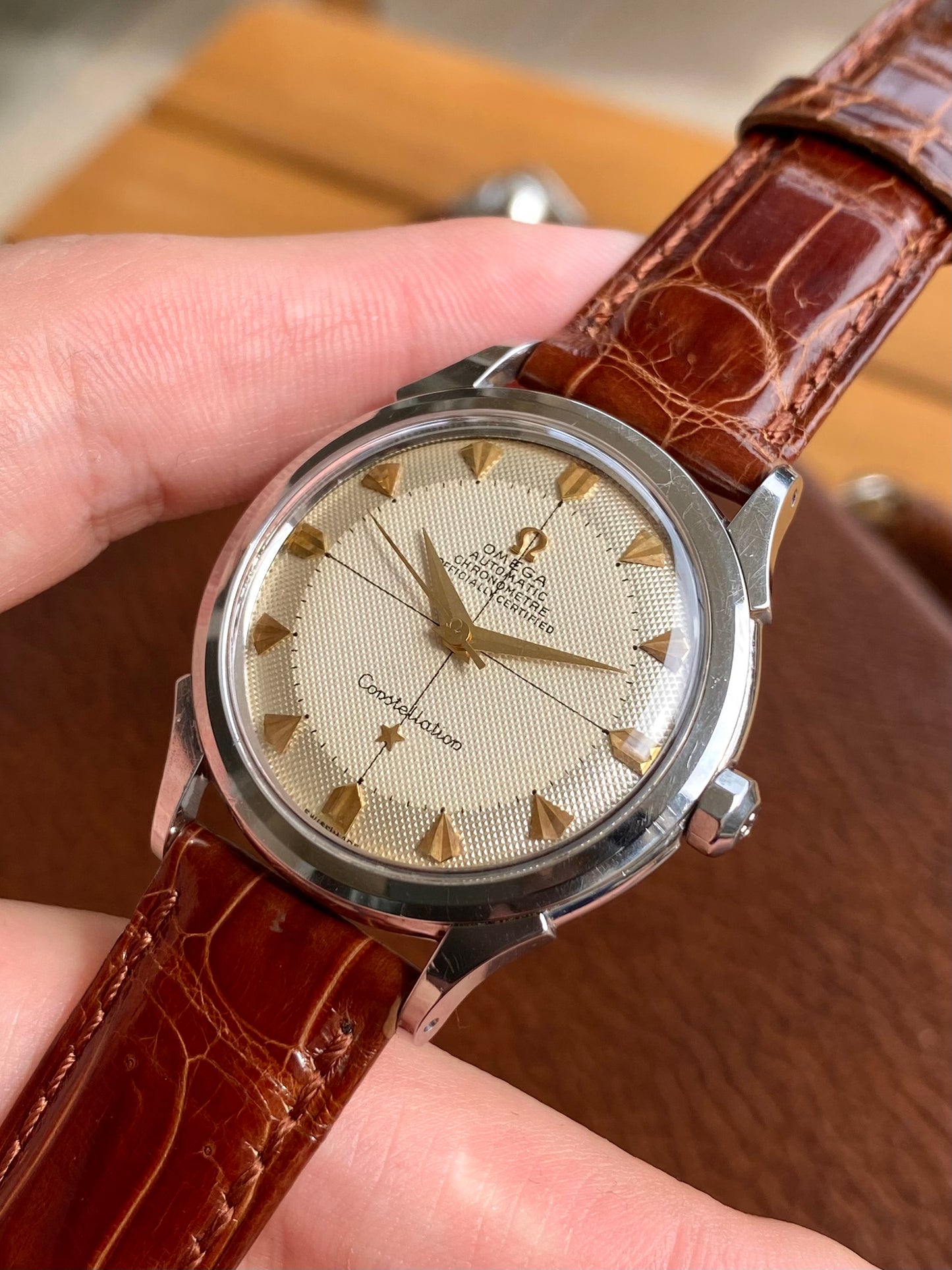 Omega Constellation Chronomètre Automatic Pie-Pan HoneyComb Nid d’Abeille - Montre Vintage Bumper Cal.354 - 1953