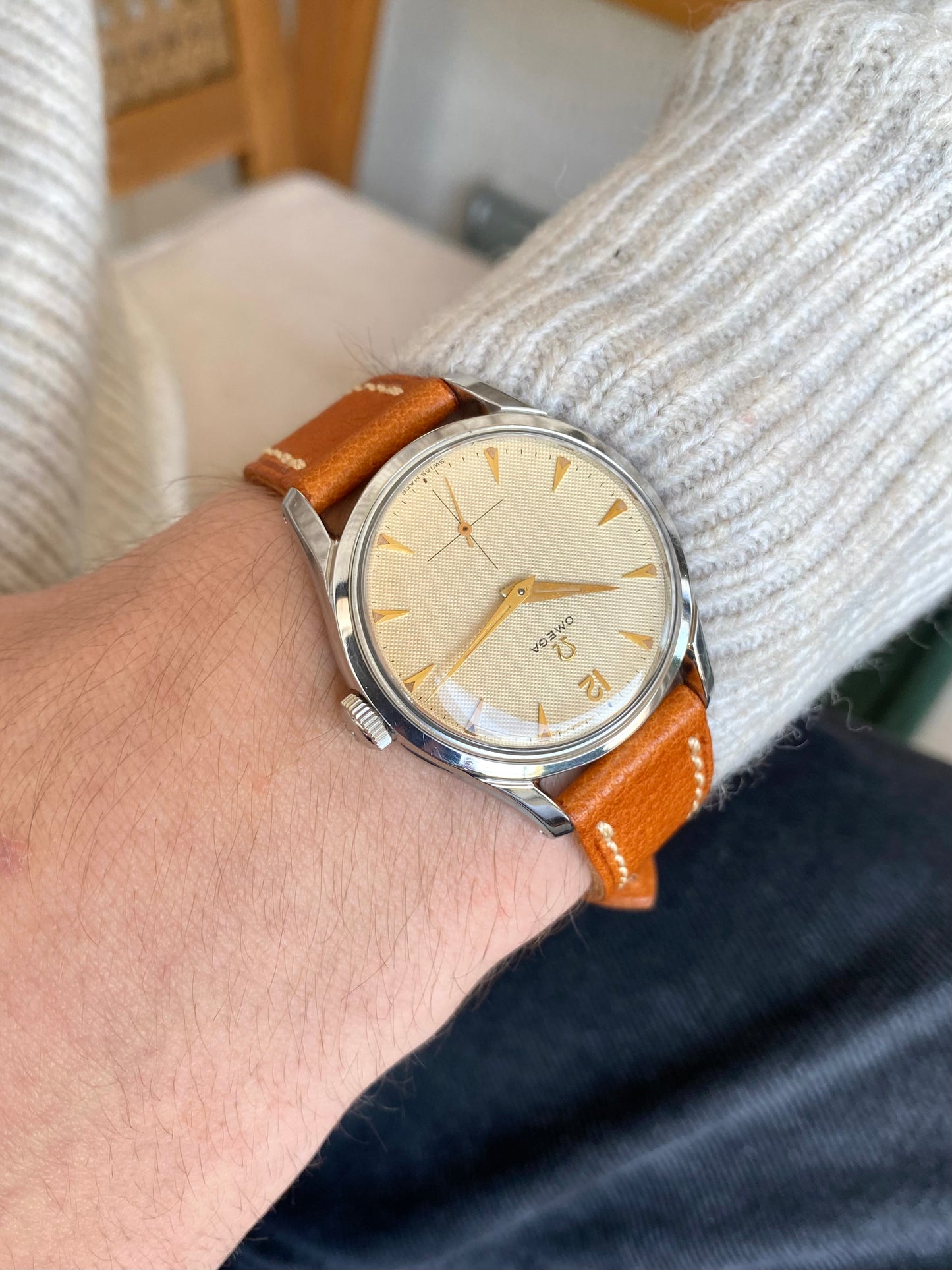 Omega Ref. 2639-13 Cal.266 Montre Vintage Mécanique Cadran HoneyComb - 1953