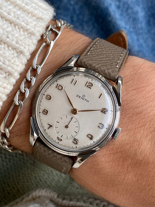 Zenith Cal. 106 Montre Vintage Mécanique Acier 1950