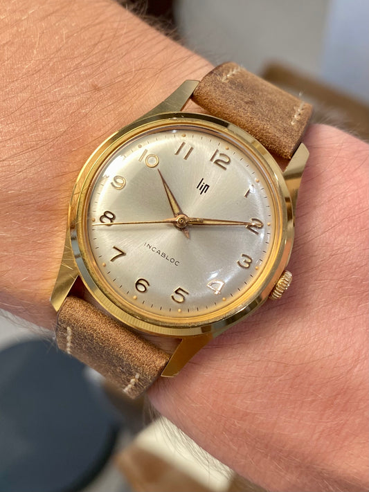 LIP Montre Vintage Mécanique Plaqué Or 1960
