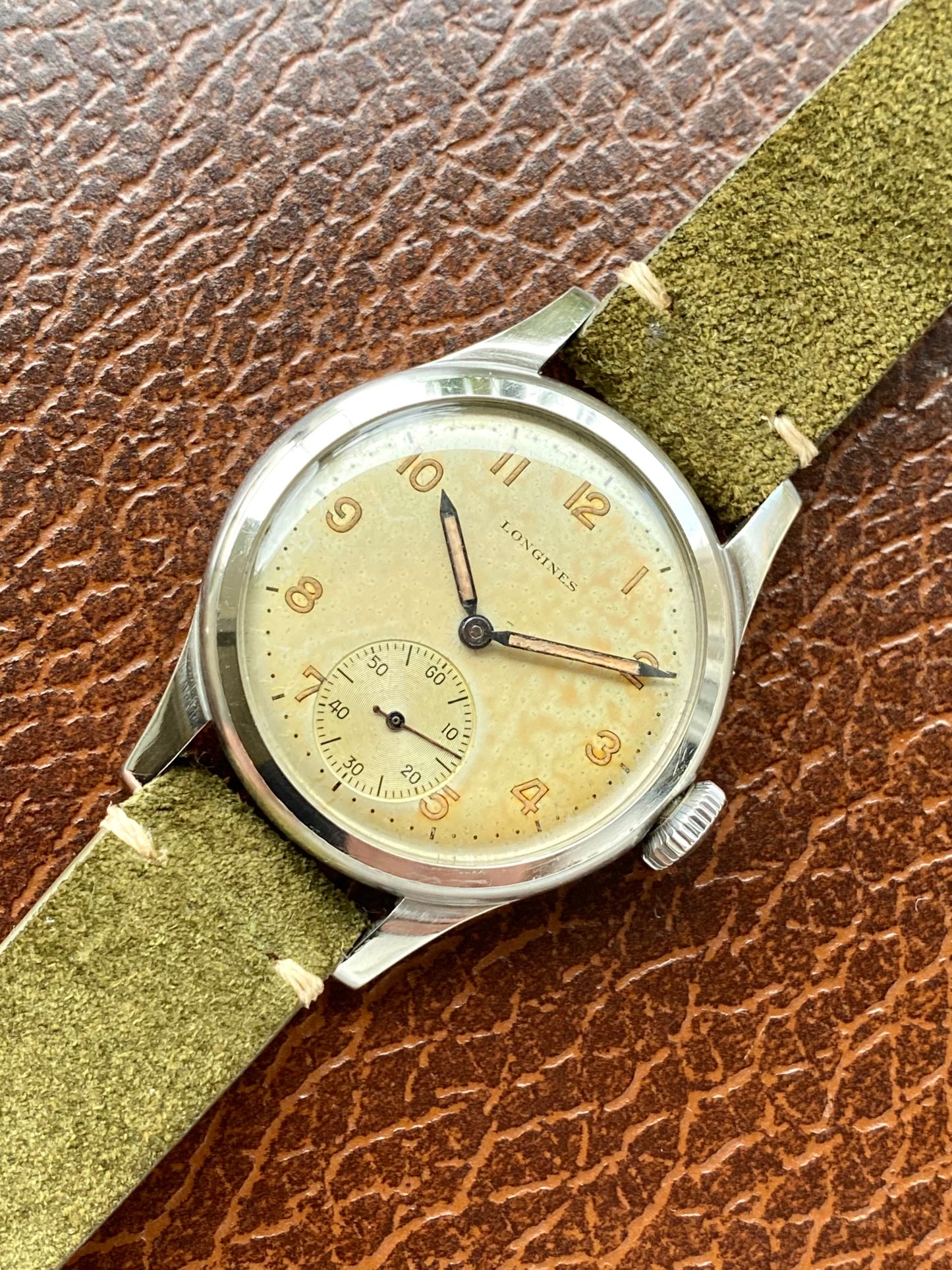 Longines 12.68z Ref.23439 Montre Vintage Militaire "Sei Tacche" Mécanique Acier 1947