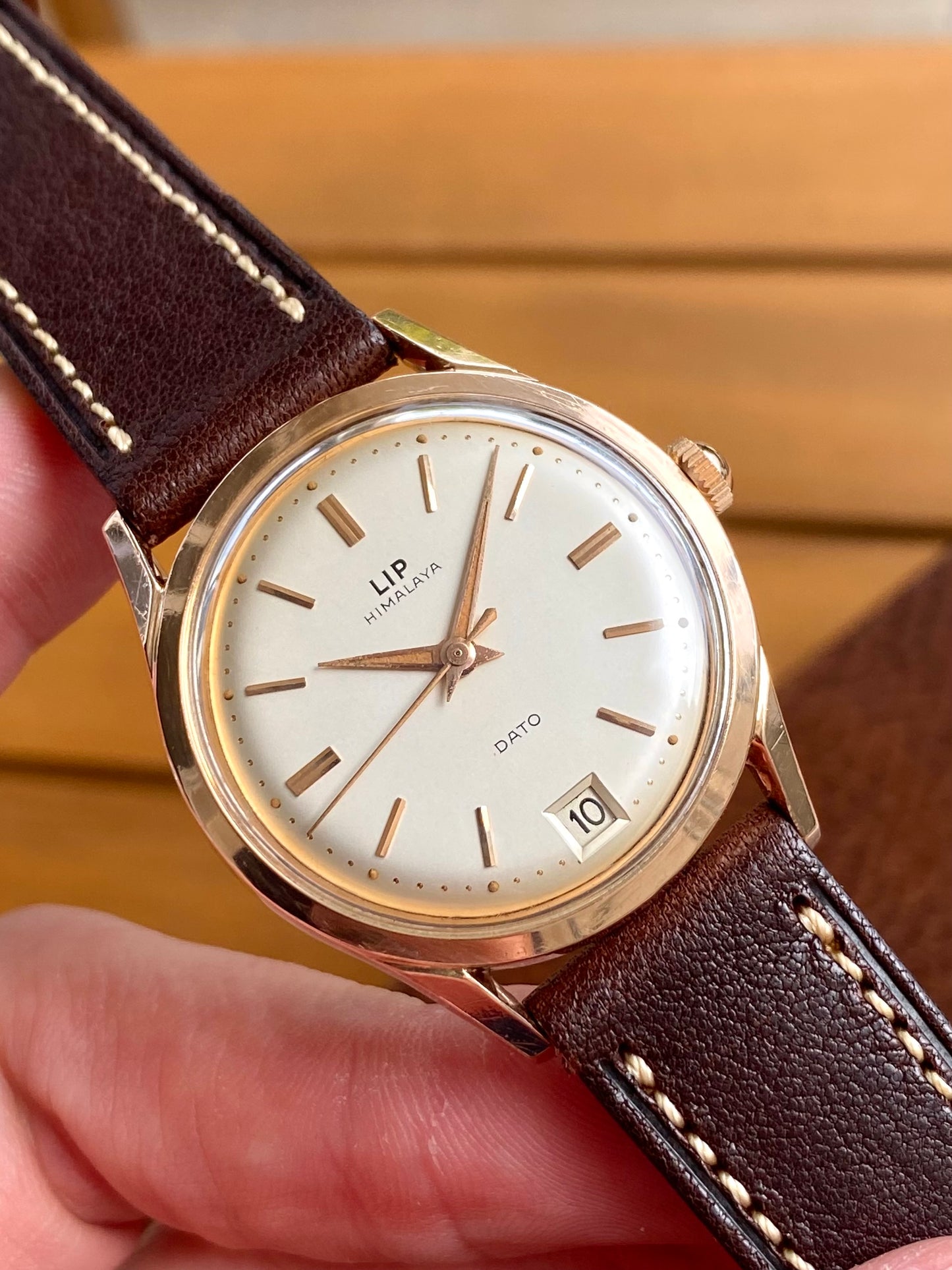 LIP Himalaya Dato Boitier Super Plaqué Or 200 Microns - Montre Vintage Mécanique R23 1960