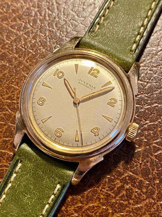 Juvenia Automatic Bumper Plaqué Or AS1250 Montre Vintage Mécanique 1950