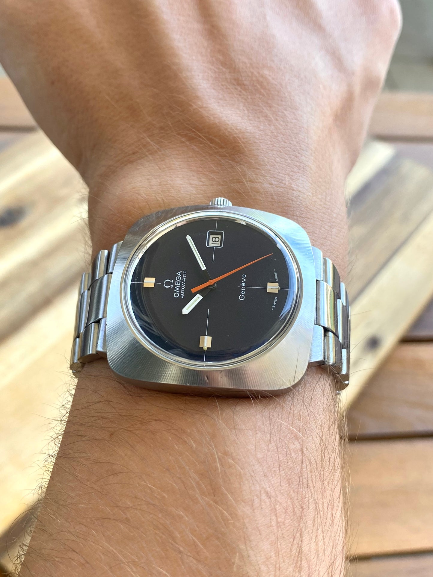 Omega Genève Automatic 166.081 Cal.565 Cadran Noir Racing Montre Vintage Mécanique 1969