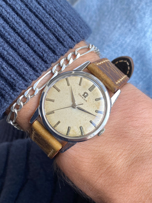 Omega Ref. 14714-6-SC Cal. 285 Montre Vintage Mécanique Patinée Acier 1961