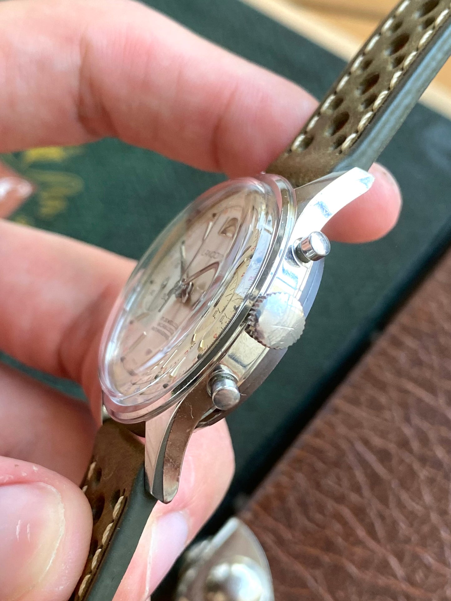 Lanco Chronographe Landeron 248 Acier Montre Vintage Mécanique 1960