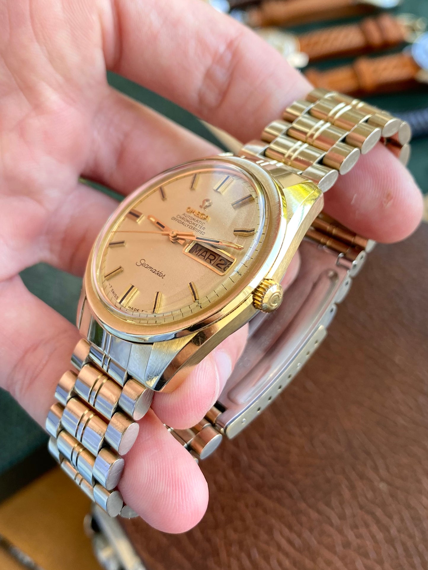 Omega Seamaster Chronometer Automatic - Ref. 168.023 Plaqué Or Bracelet 1069 - Montre Vintage Mécanique Calendrier Cal. 751 - 1968