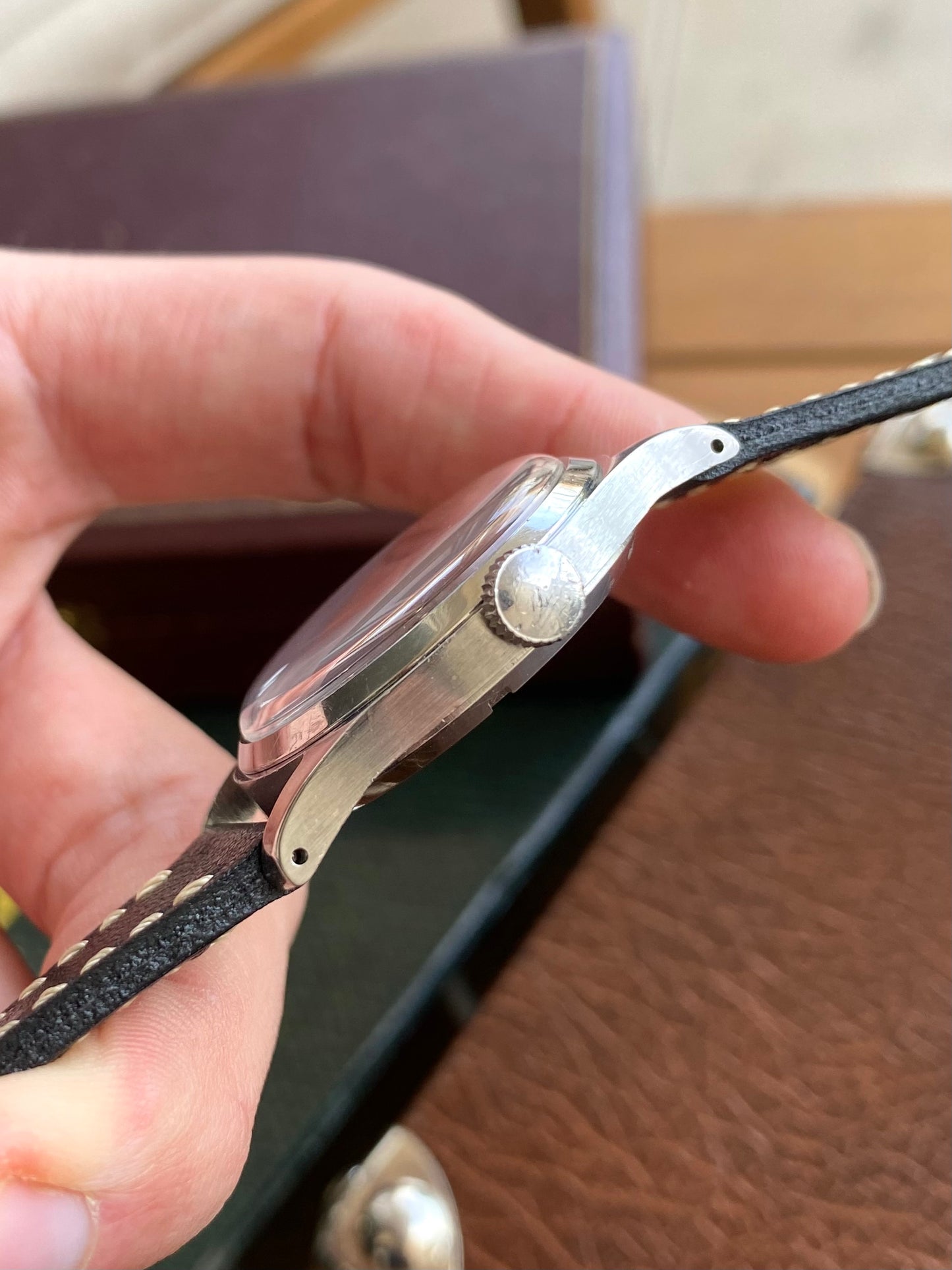 LIP R25 France - Cadran Noir - Montre Vintage Mécanique Militaire en Acier - 1940