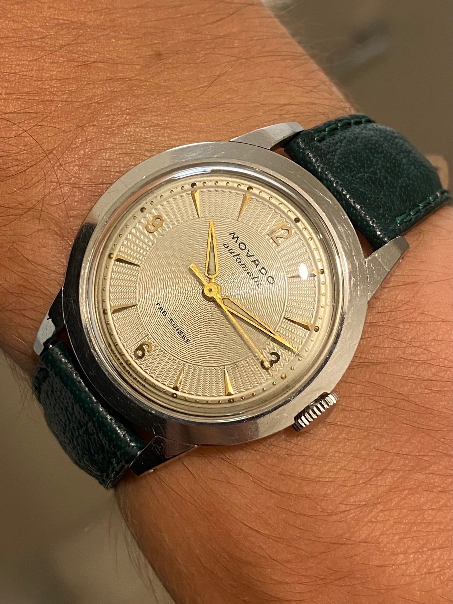 Movado Bumper Automatic C221a F.Borgel Case Montre Vintage 1940
