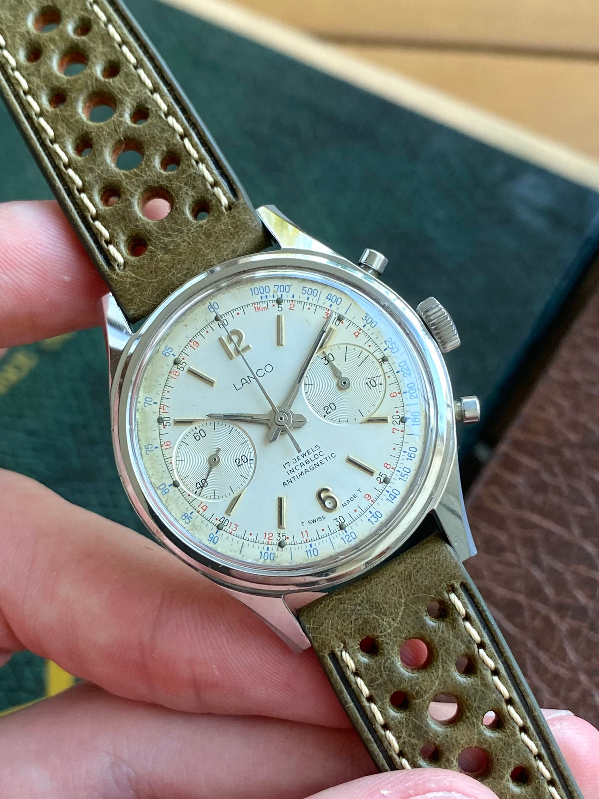 Lanco Chronographe Landeron 248 Acier Montre Vintage Mécanique 1960