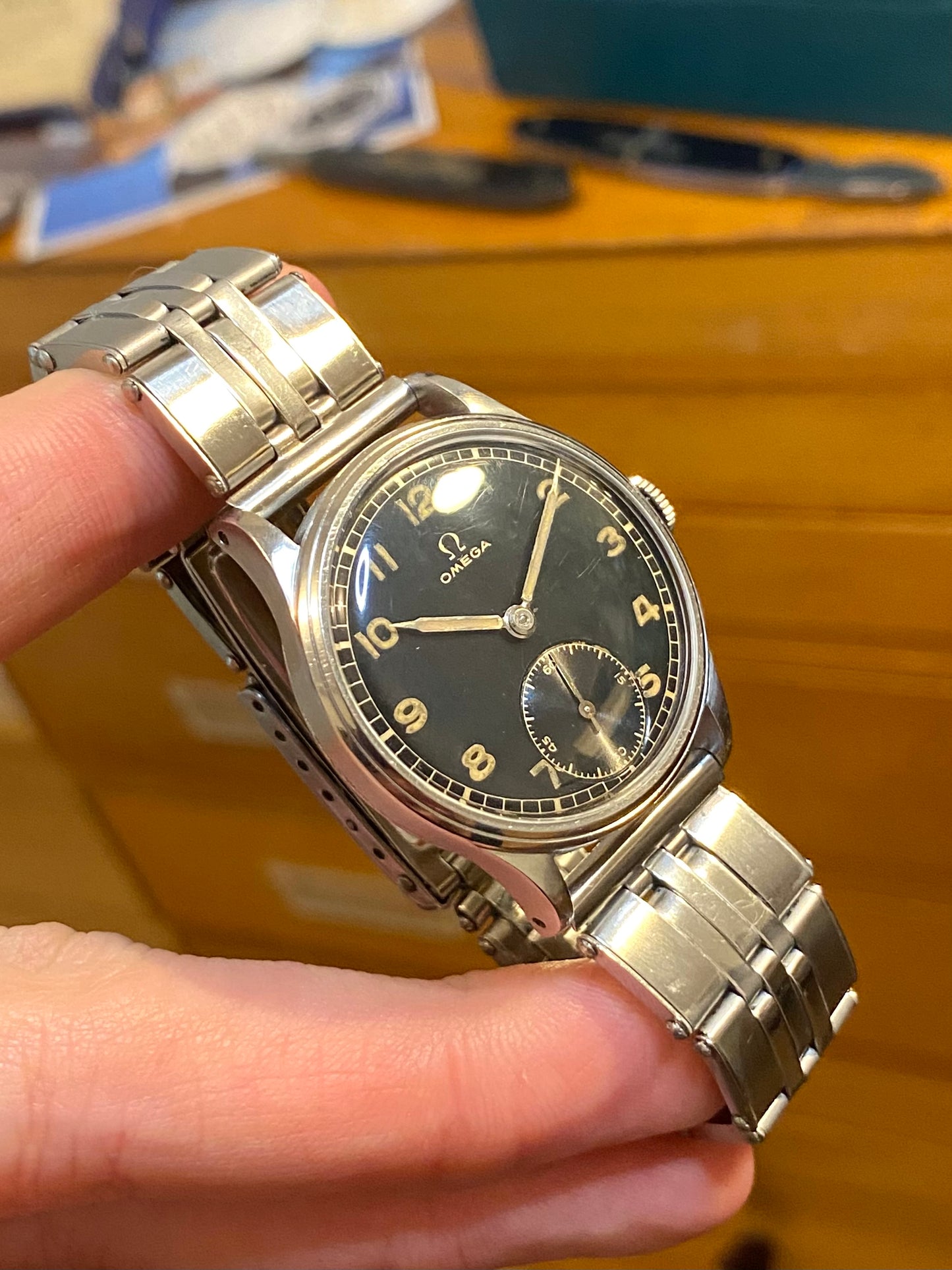 Omega Militaire WWII Cadran Noir Réf. 2190 Cal. 30t2 - Montre Vintage Mécanique 1945