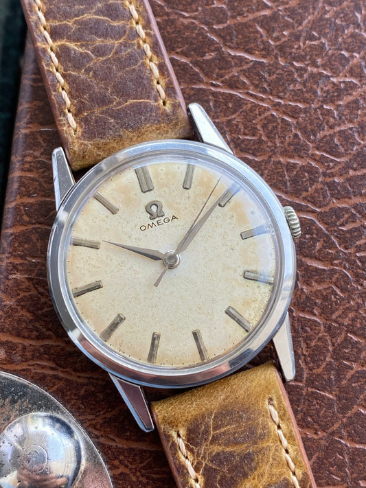 Omega Ref. 14714-6-SC Cal. 285 Montre Vintage Mécanique Patinée Acier 1961