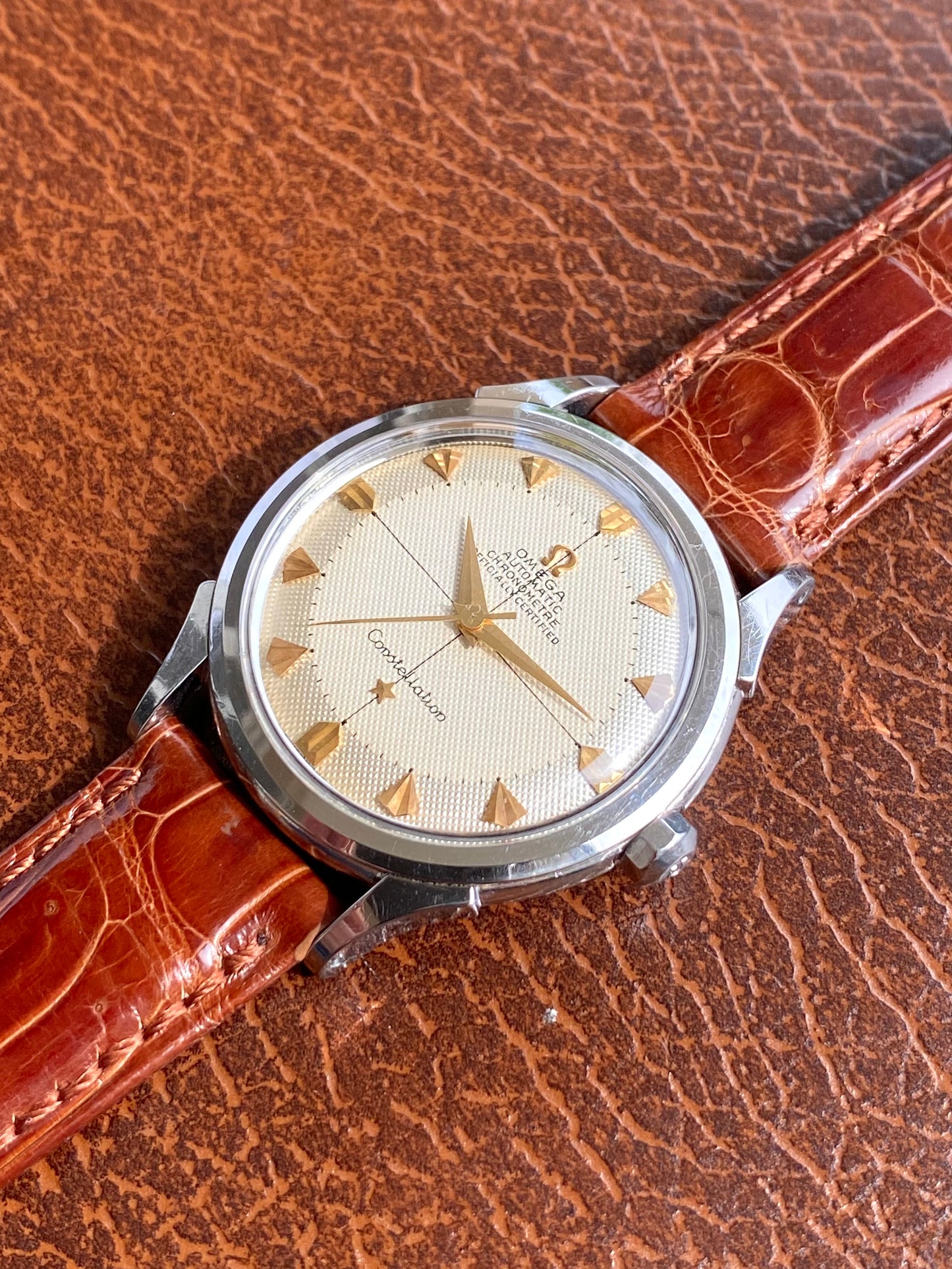 Omega Constellation Chronomètre Automatic Pie-Pan HoneyComb Nid d’Abeille - Montre Vintage Bumper Cal.354 - 1953