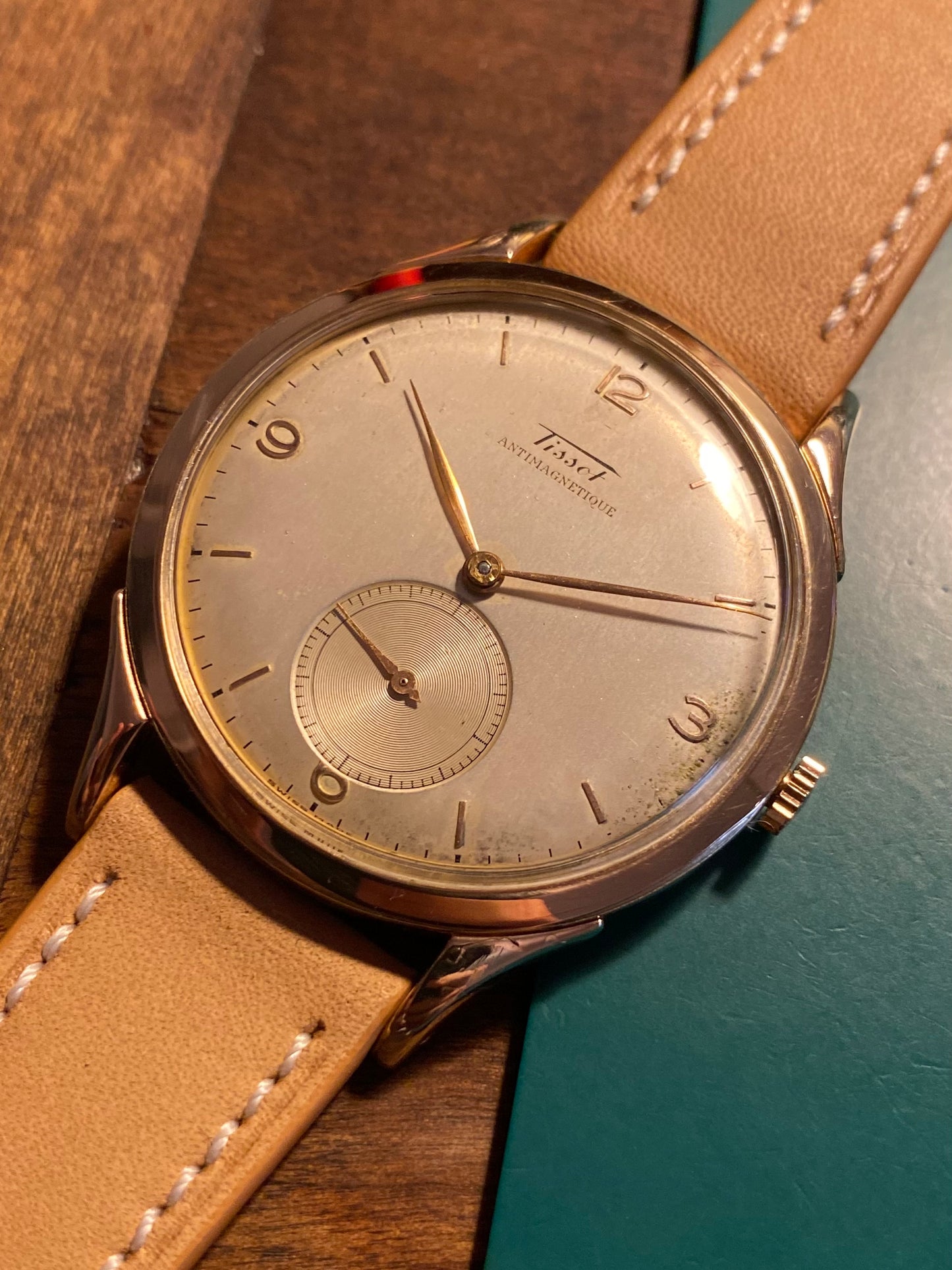 Tissot Oversize 38,6mm Antimagnetique Montre Vintage Mécanique Grand Diamètre 1950