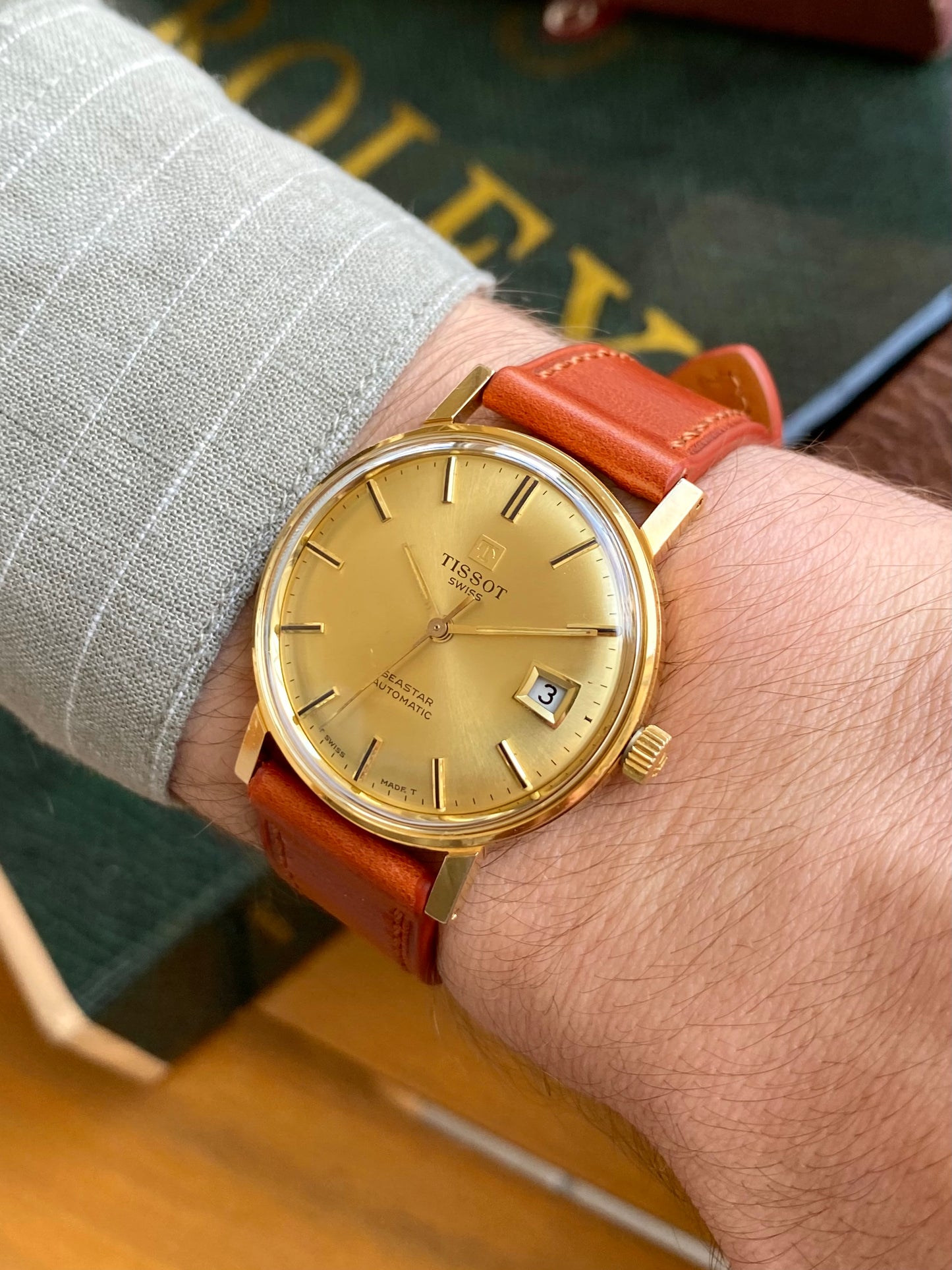 Tissot Seastar Automatic Date - Plaqué Or Cal. 2481 Montre Vintage Mécanique 1960