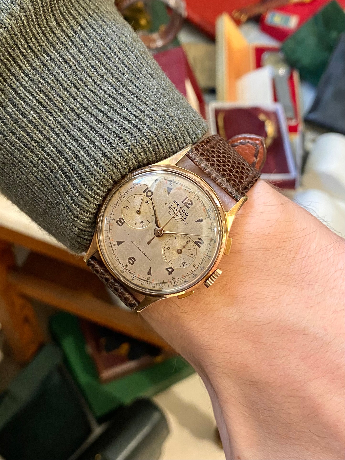 Prado Chronographe Suisse Montre Vintage Mécanique Landeron 51 - 1950