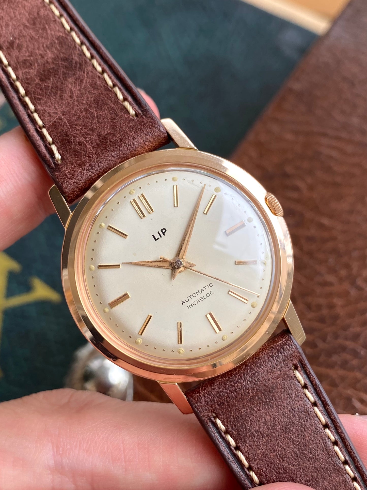 LIP France Automatic R126 - Montre Vintage Mécanique Plaqué Or Rose - 1960