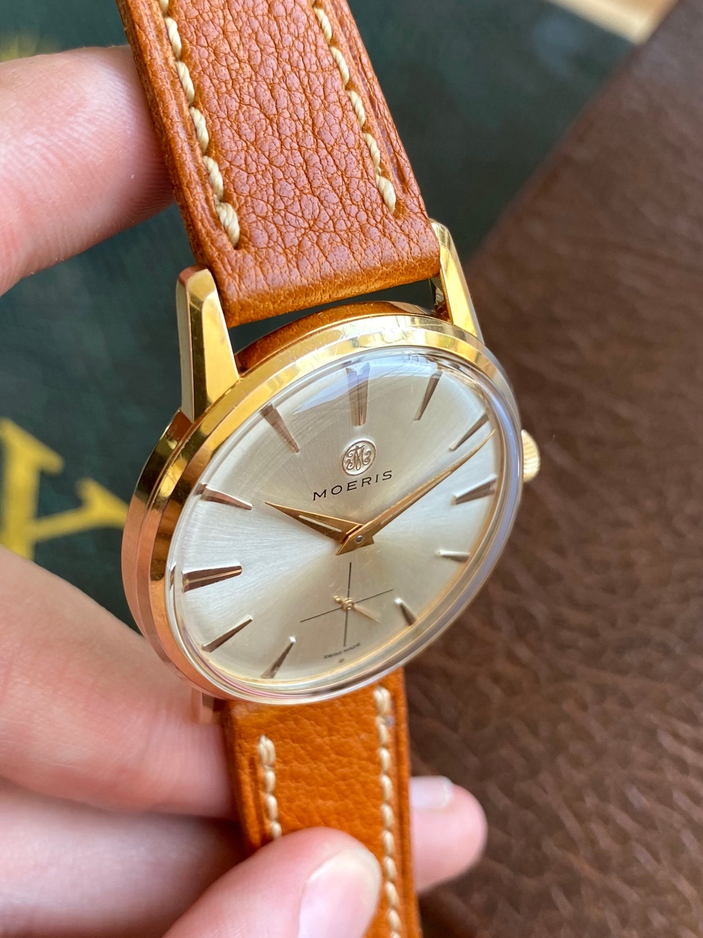 Moeris Cal. 13" Montre Vintage Suisse Mécanique Plaqué Or 1960