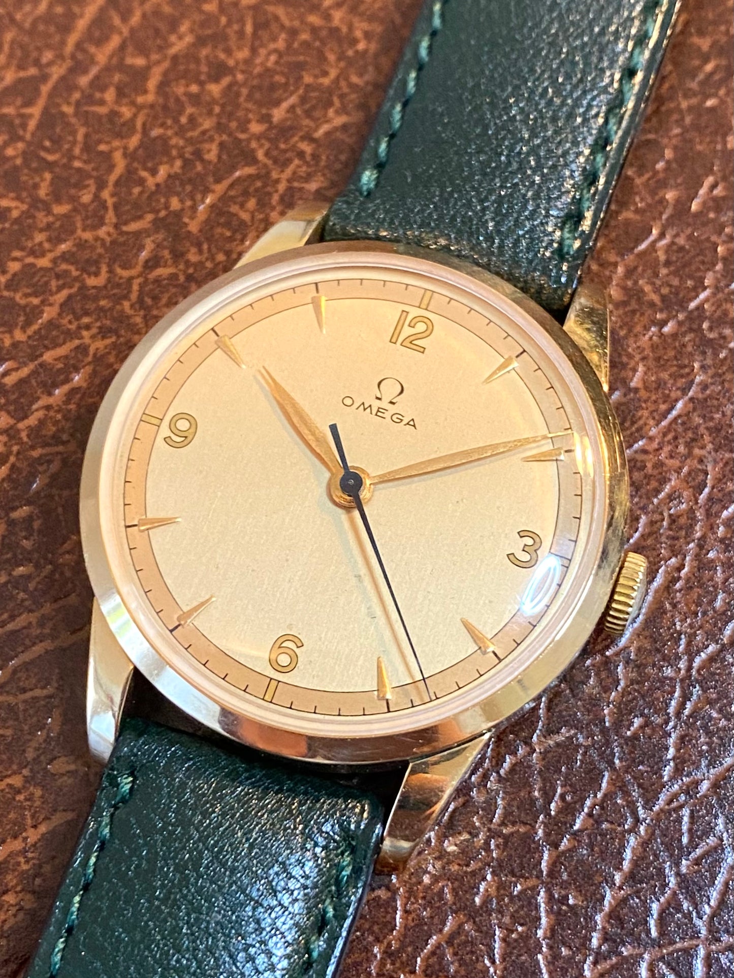 Omega Ref. 2513-2 Plaqué Or 80 Microns - Montre Vintage Mécanique Cal.283 - 1949 + Boucle