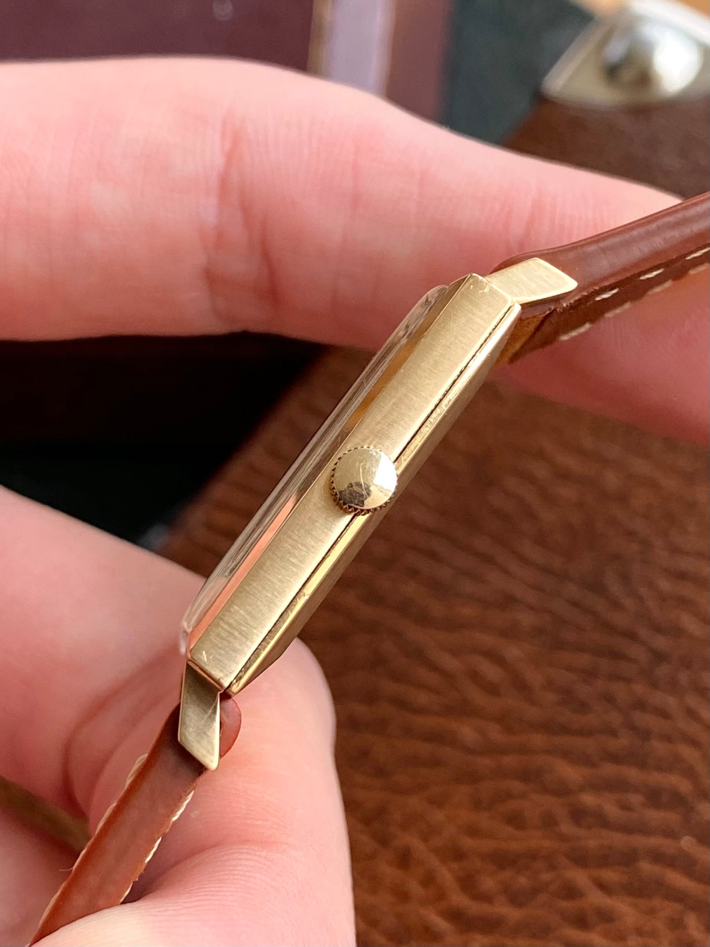 LIP Genève Or Rose 18k 750/1000 - Montre Vintage Carré Mécanique Cal.515 - 1960