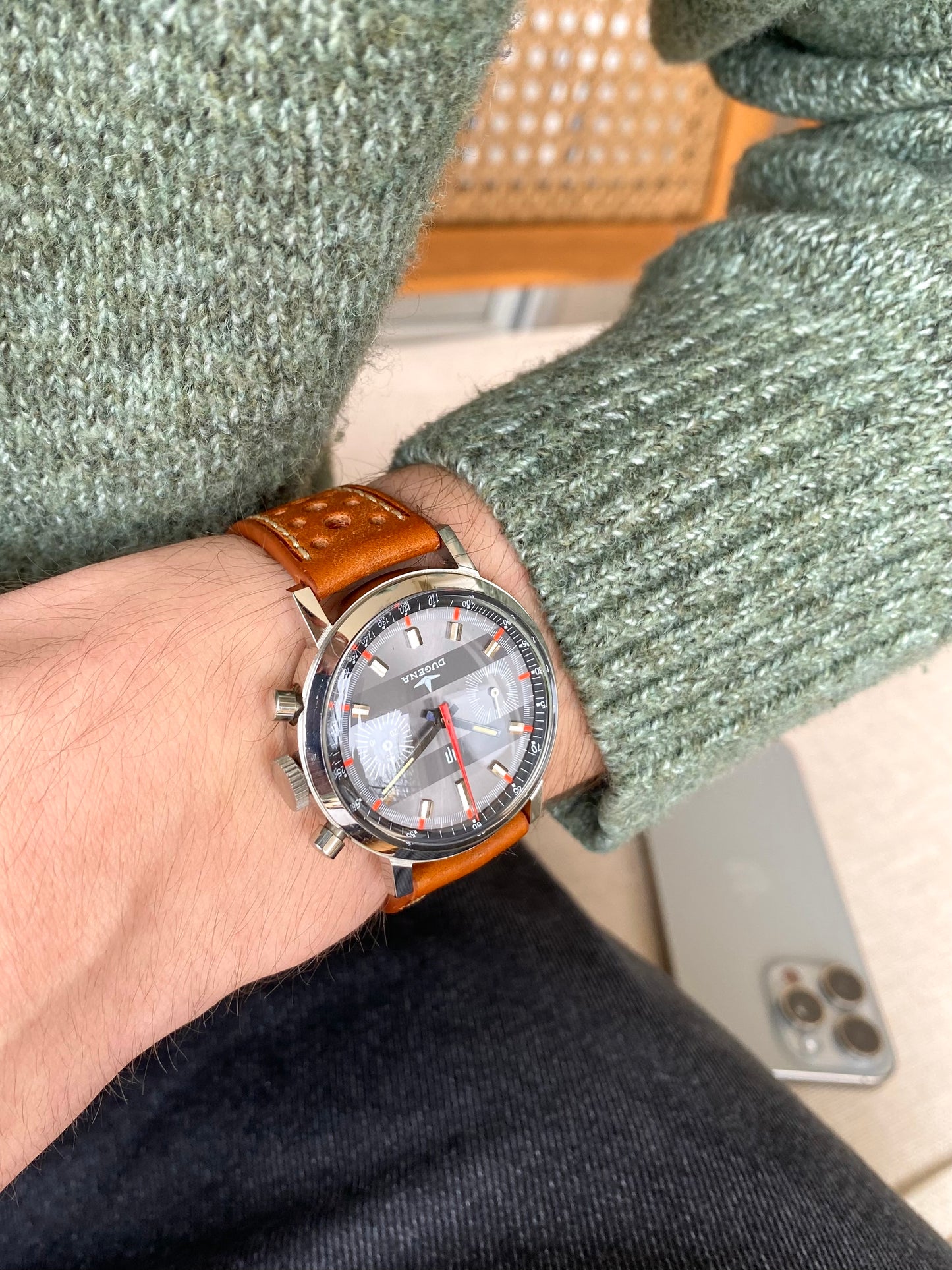 LIP x Dugena Chronographe Montre Vintage Mécanique France - Valjoux 7733 - Double Signature - 1970