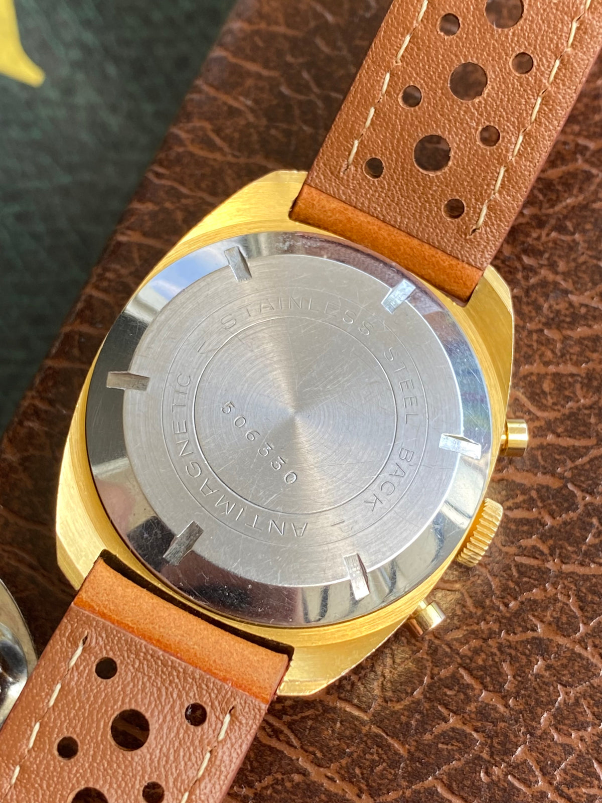 Electra Chronographe Montre Vintage Mécanique Valjoux 7734 Plaqué Or 1970