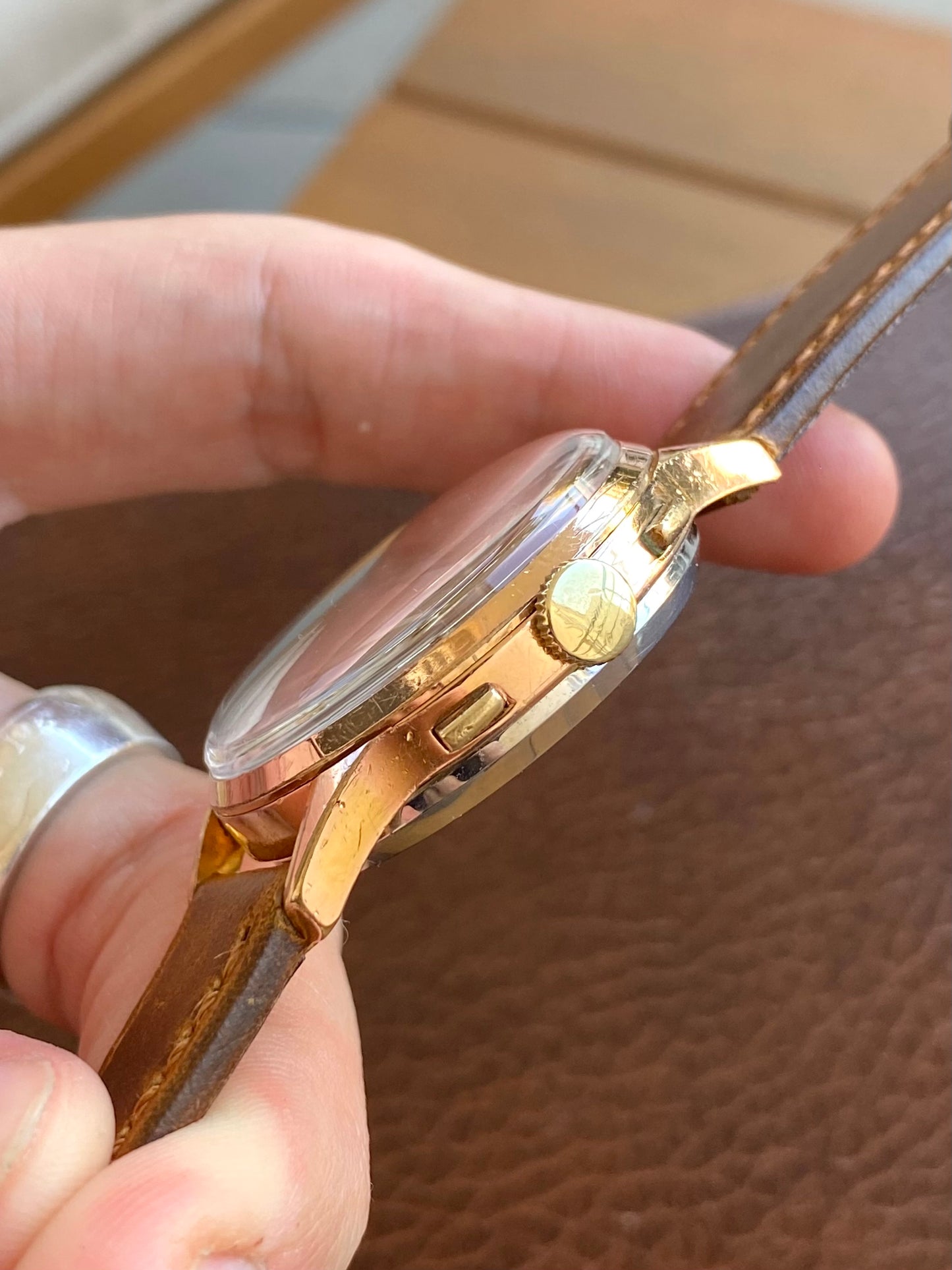 Elgé Ébauche Suisse Chronographe - Montre Vintage Mécanique Plaqué Or Landeron 187 - 1960