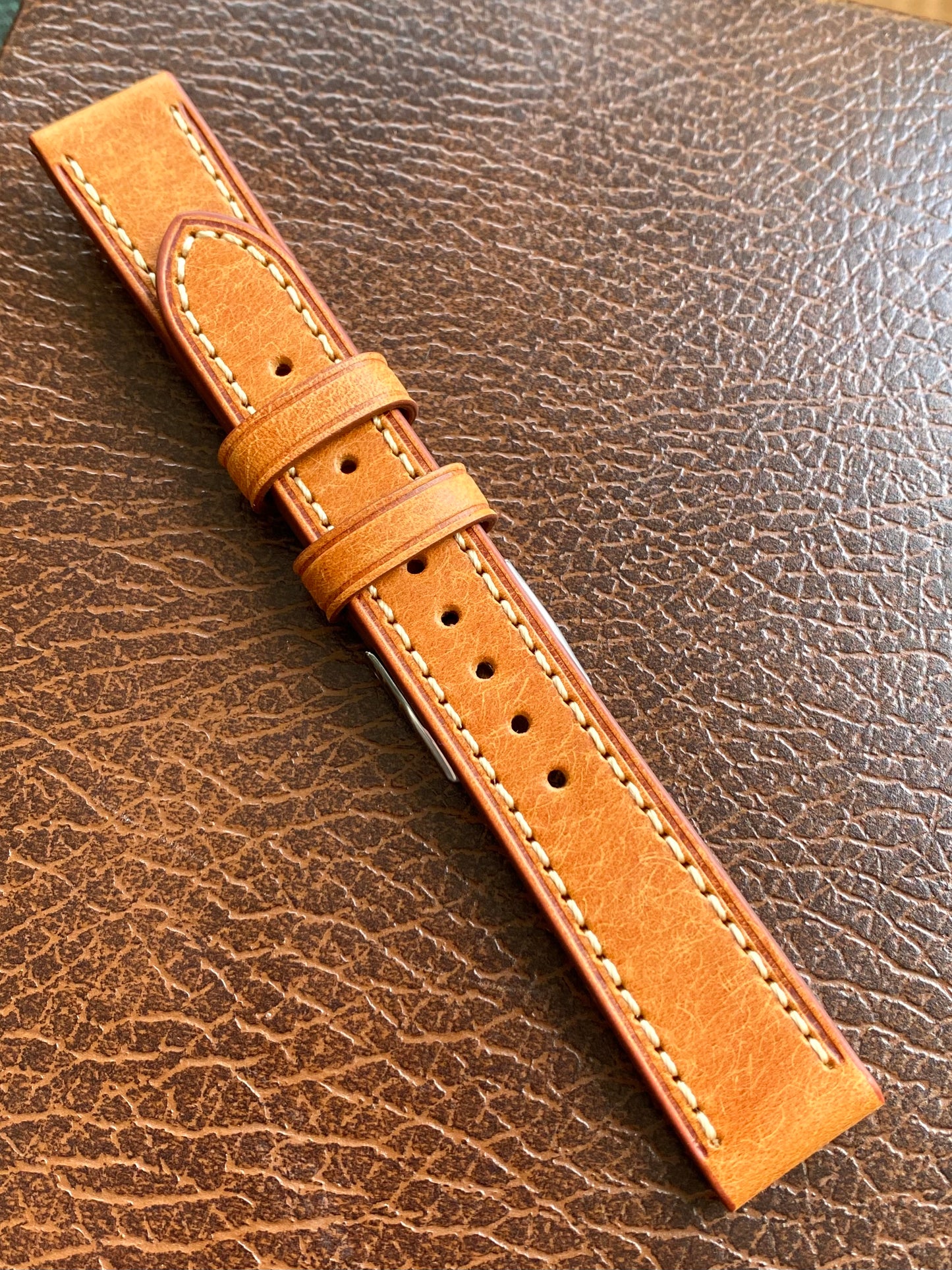 Bracelet de Montre Vintage - BRUN 18mm - Cuir Véritable de Haute Qualité