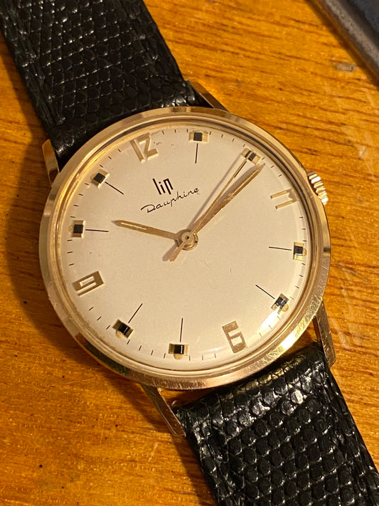 LIP Dauphine Or Jaune 18k 750/1000 Montre Vintage R016 Mécanique 1960