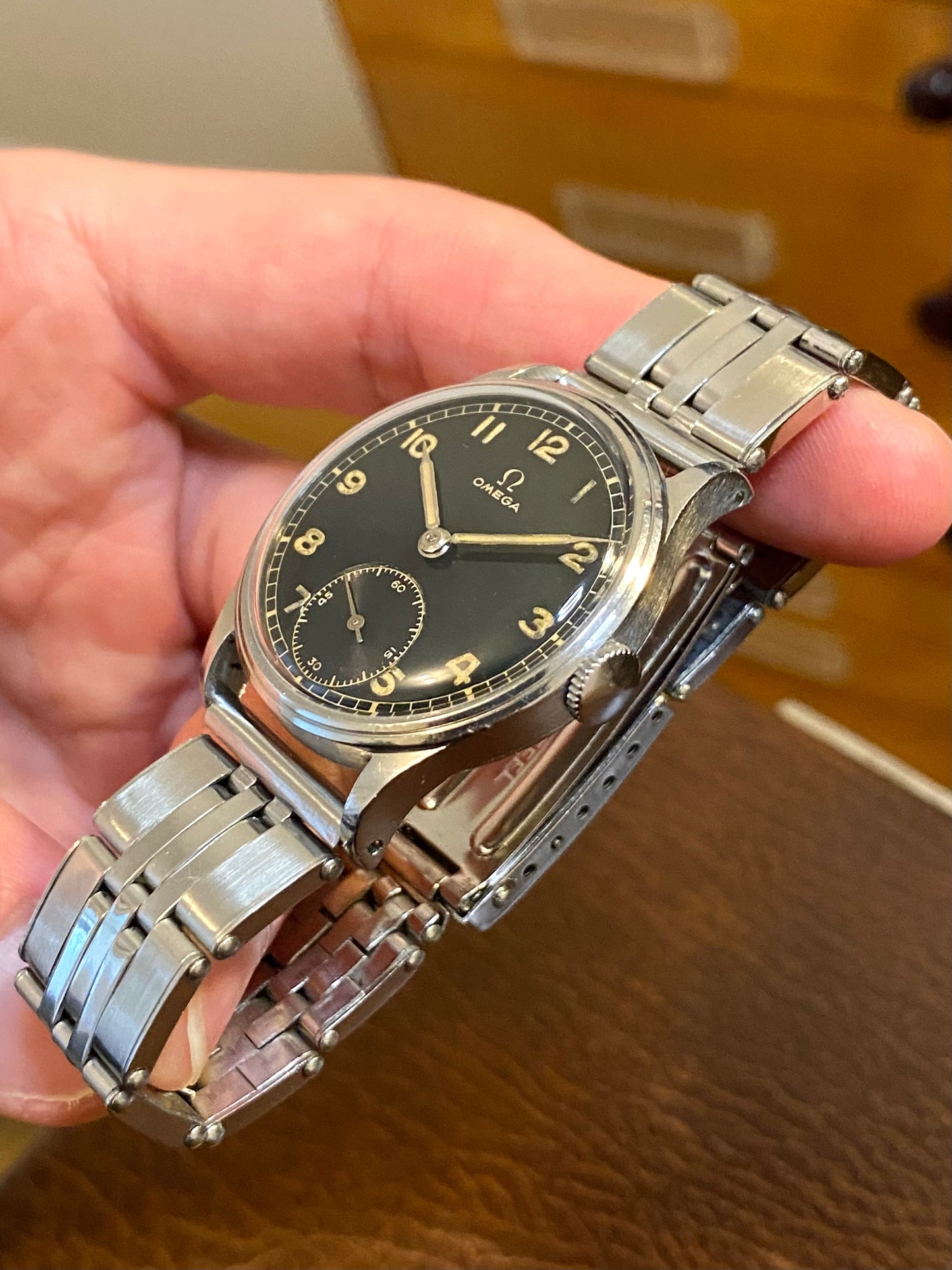 Omega Militaire WWII Cadran Noir Réf. 2190 Cal. 30t2 - Montre Vintage Mécanique 1945