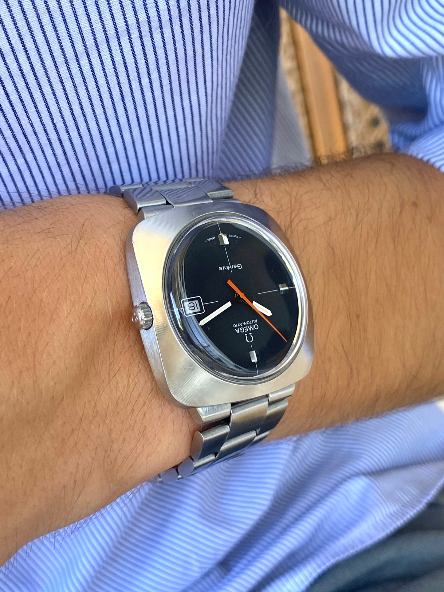 Omega Genève Automatic 166.081 Cal.565 Cadran Noir Racing Montre Vintage Mécanique 1969