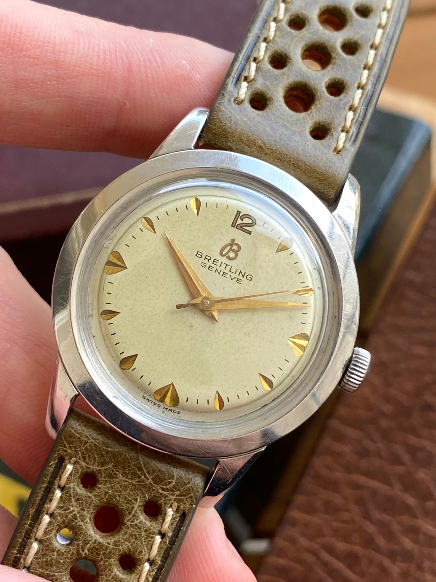 Breitling Genève 2907 - Montre Suisse Vintage Mécanique en Acier - Calibre FHF 28 - 1960