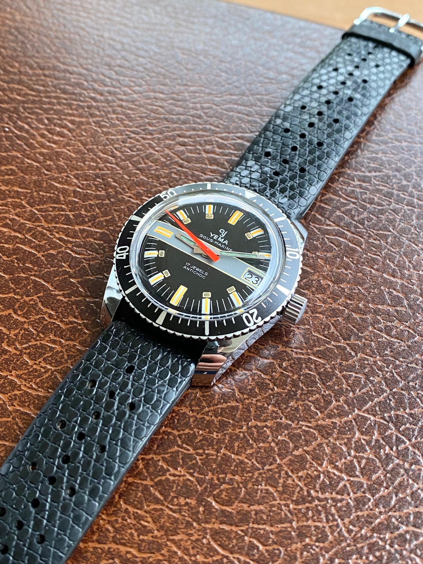 Yema Sous-Marine Rallye Dial Montre Vintage Mécanique FE141-2 Plongée 1970