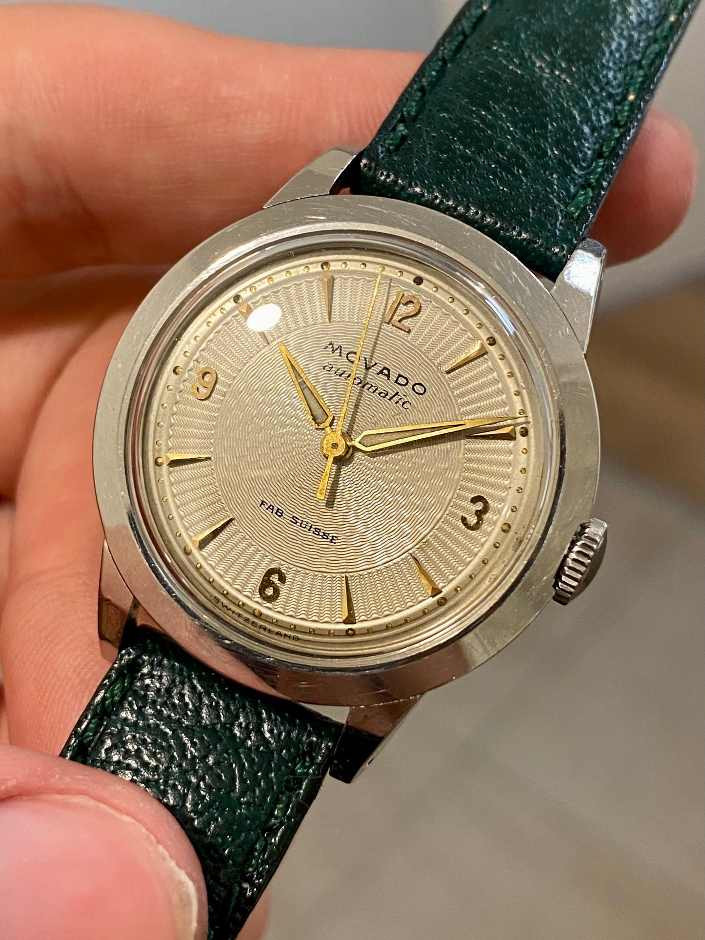 Movado Bumper Automatic C221a F.Borgel Case Montre Vintage 1940