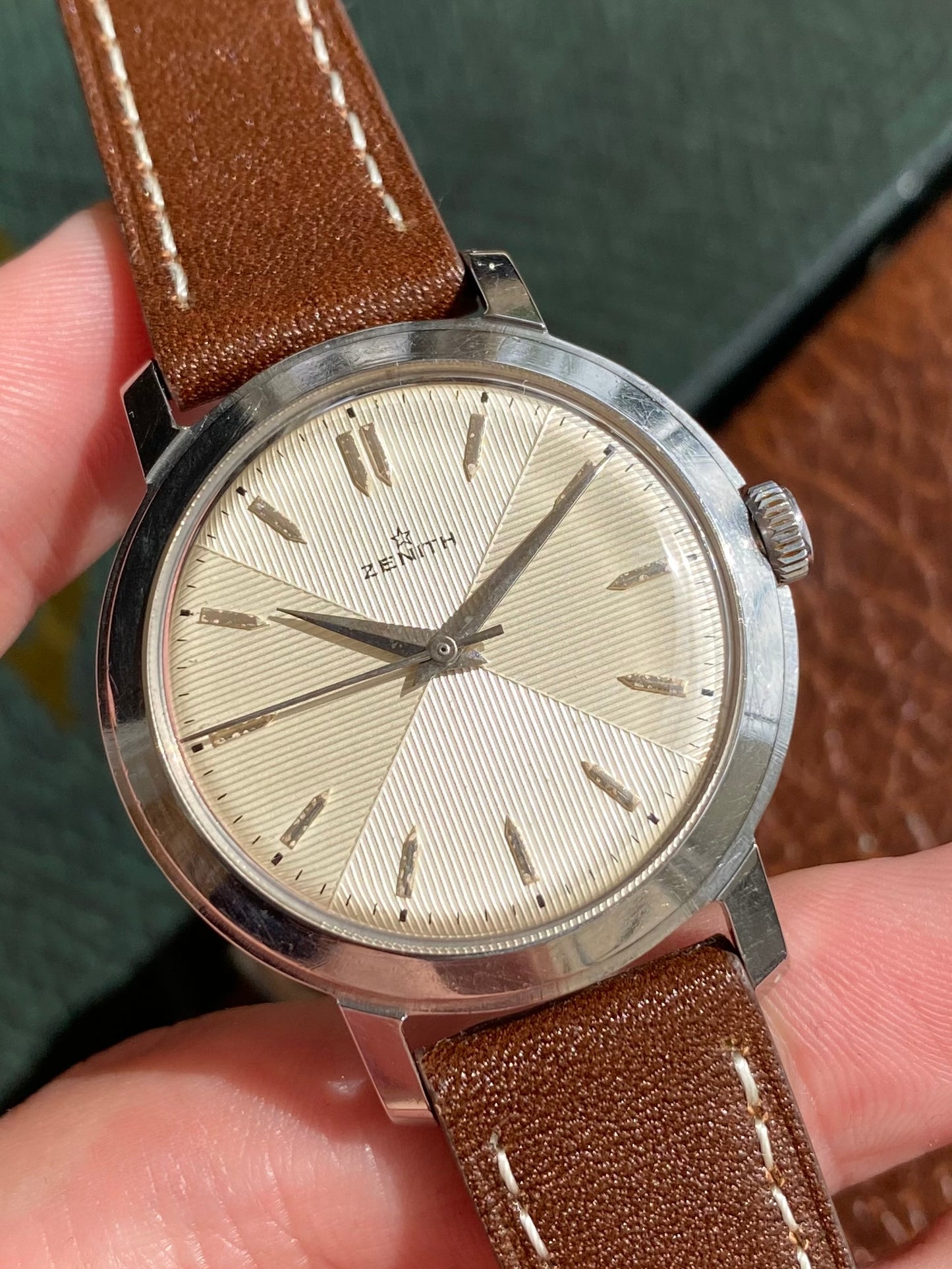 Zenith Sablier - Montre Suisse Vintage Mécanique - Cadran Guilloché - Calibre 106-50-6 - 1960