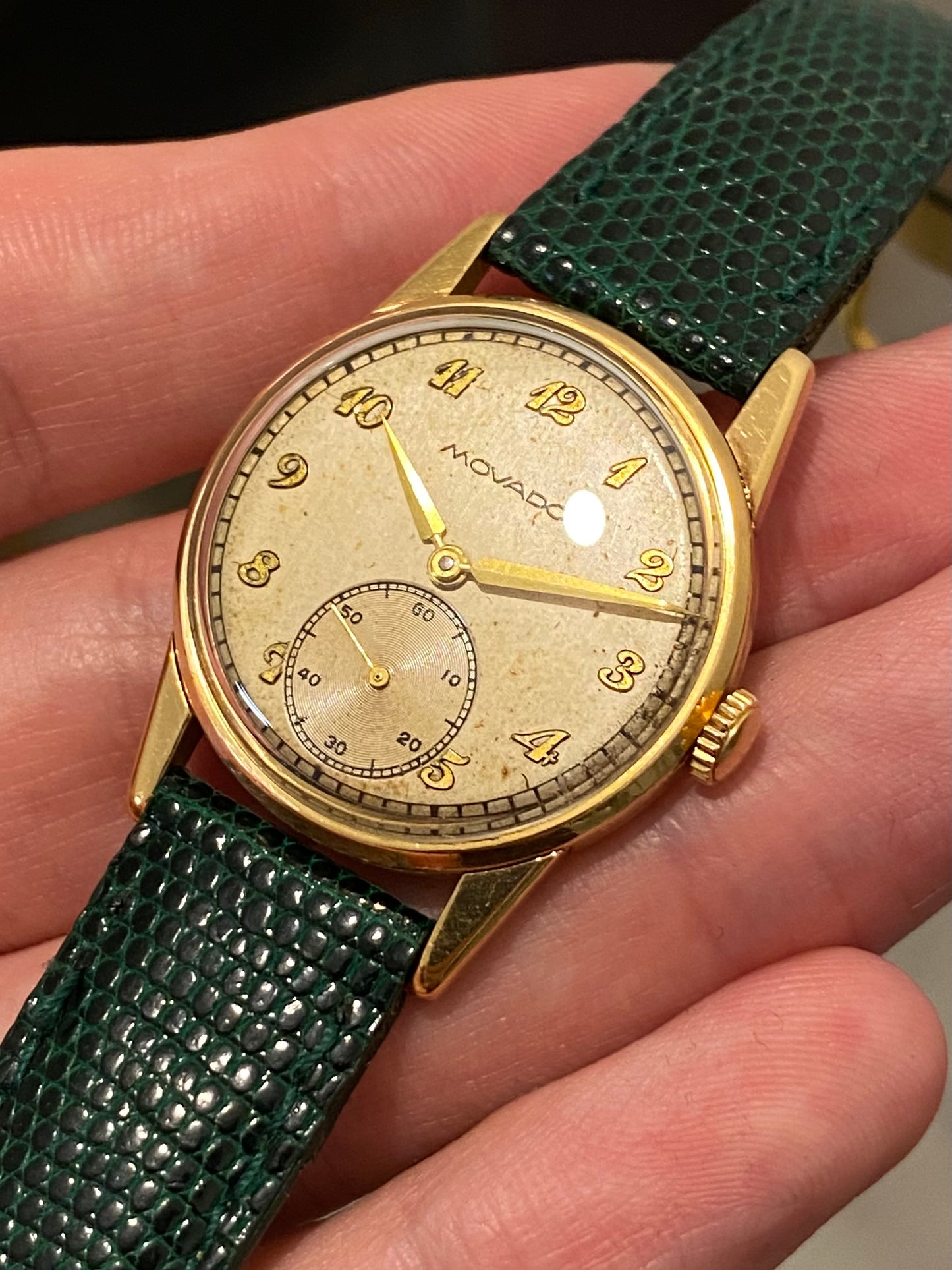 Movado Cal.75 Or Jaune 18k 750/1000 Montre Vintage Mécanique Breguet Dial 1940