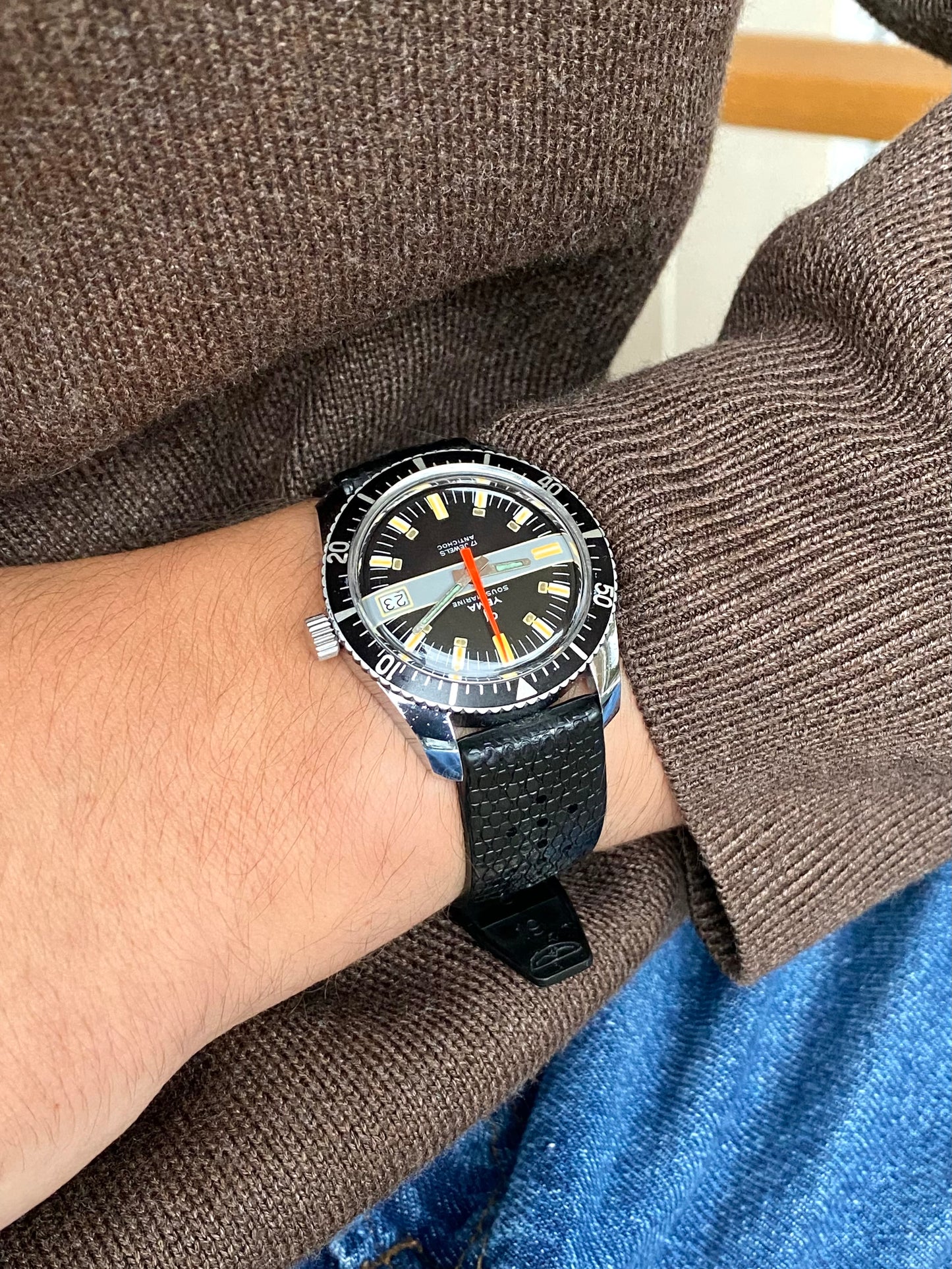 Yema Sous-Marine Rallye Dial Montre Vintage Mécanique FE141-2 Plongée 1970