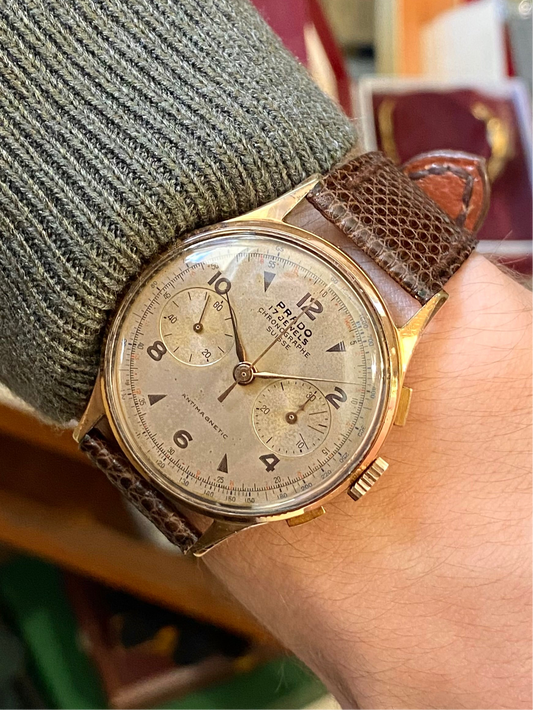 Prado Chronographe Suisse Montre Vintage Mécanique Landeron 51 - 1950