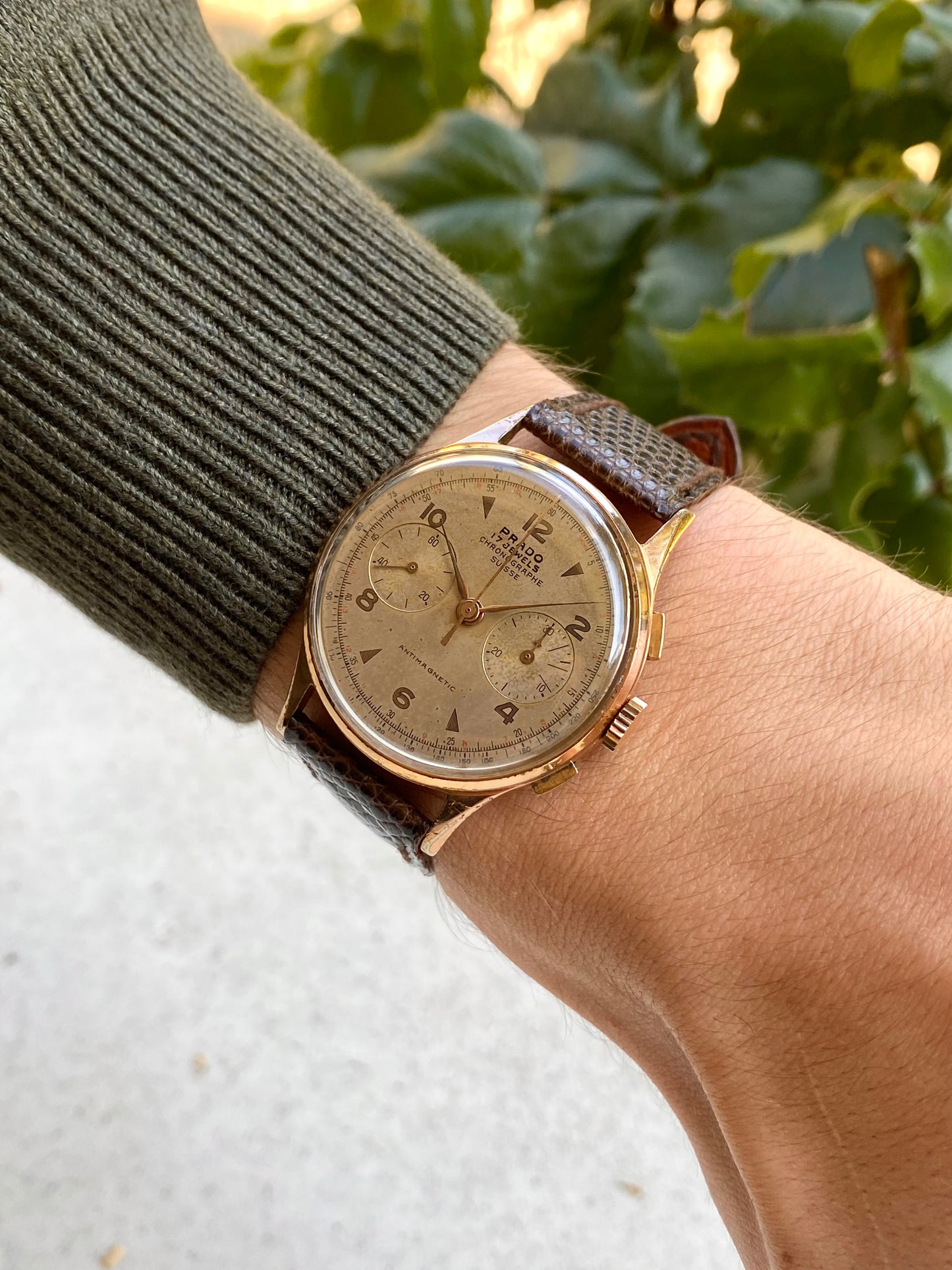 Prado Chronographe Suisse Montre Vintage Mécanique Landeron 51 - 1950