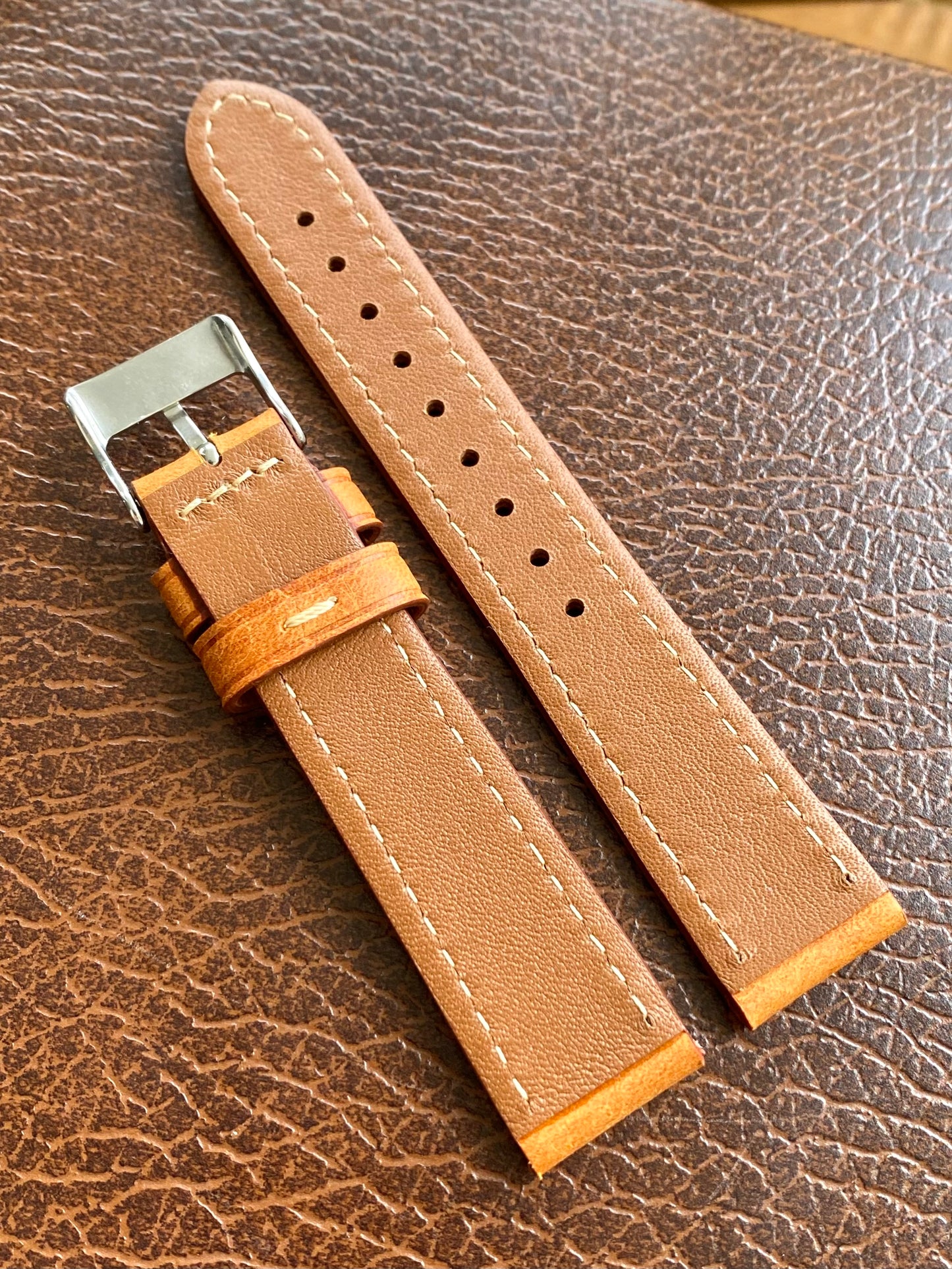 Bracelet de Montre Vintage - BRUN 18mm - Cuir Véritable de Haute Qualité