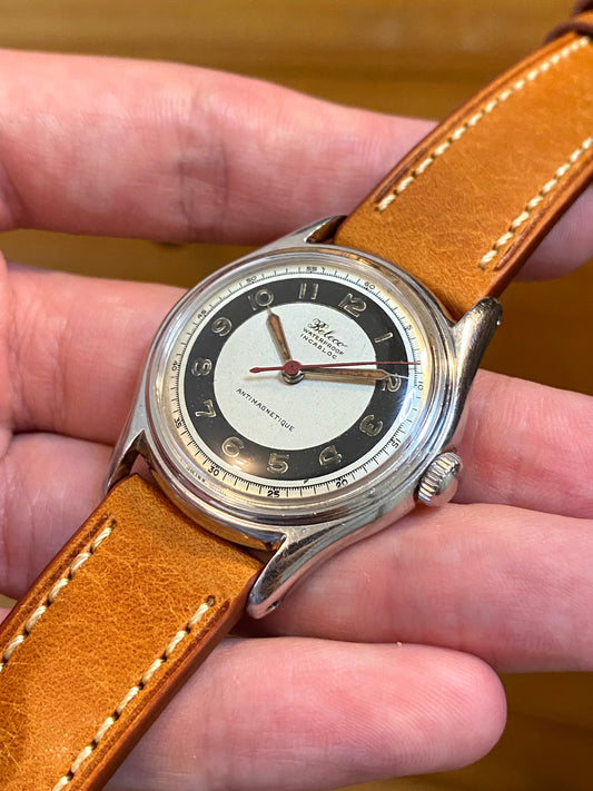 Beleco Montre Vintage Suisse Cadran Tuxedo - Mouvement mécanique 1940