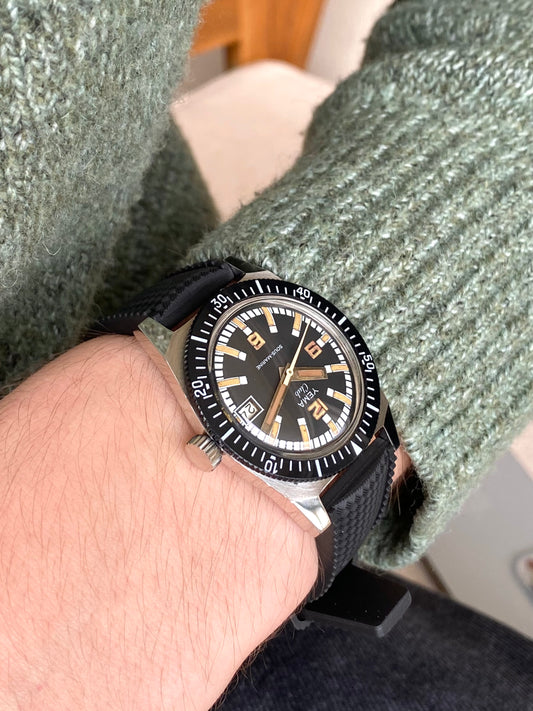 Yema Club Diver Sous-Marine Montre Vintage Mécanique Acier Cal. FE141-2 Plongée 1970