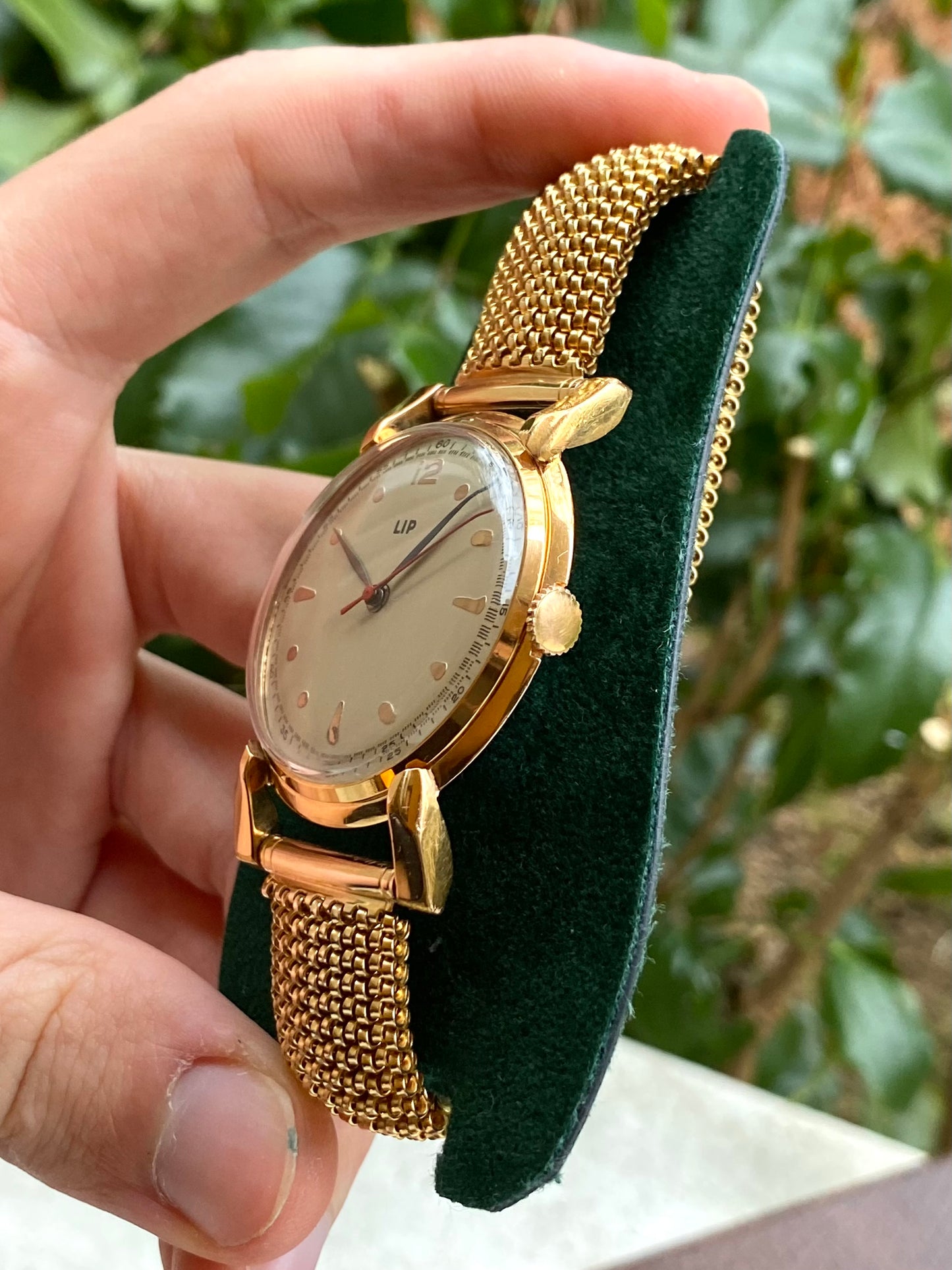 LIP Jumbo Size Montre Vintage Mécanique Plaqué Or R25 1960