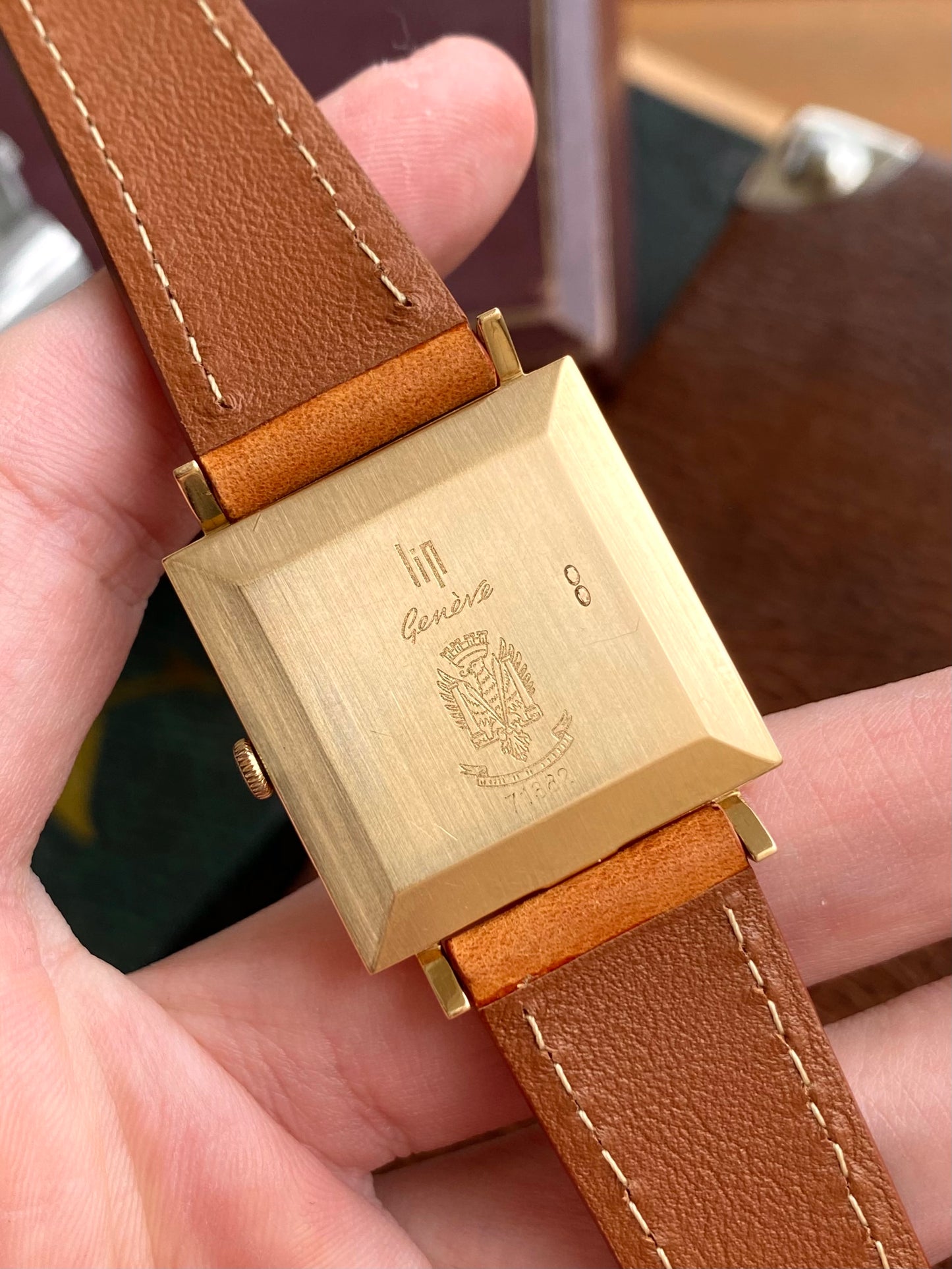 LIP Genève Or Rose 18k 750/1000 - Montre Vintage Carré Mécanique Cal.515 - 1960